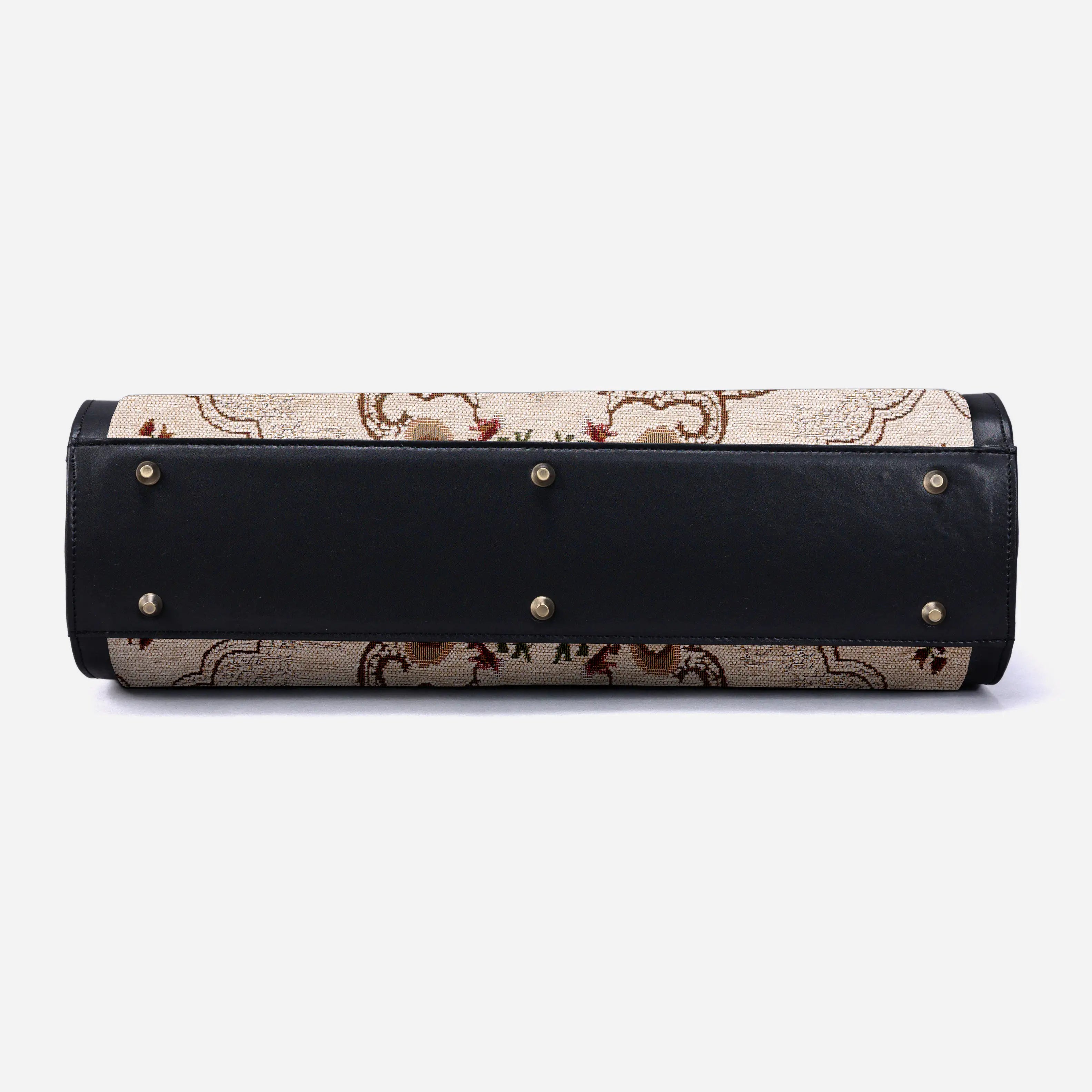 Floral Cream Business Tote of America  bottom