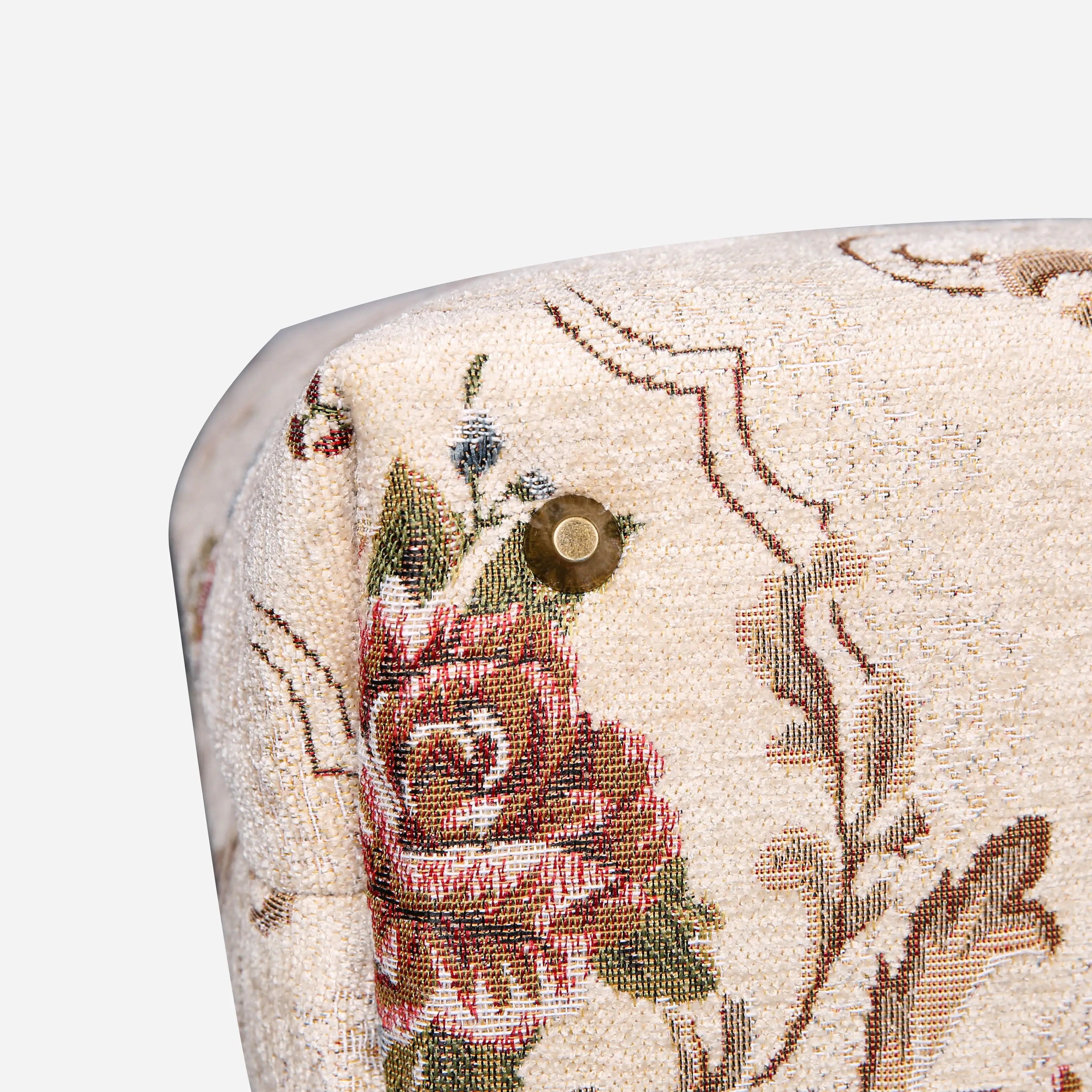 Floral Cream Carpet Laptop Backpack Carpetbag of America bottom
