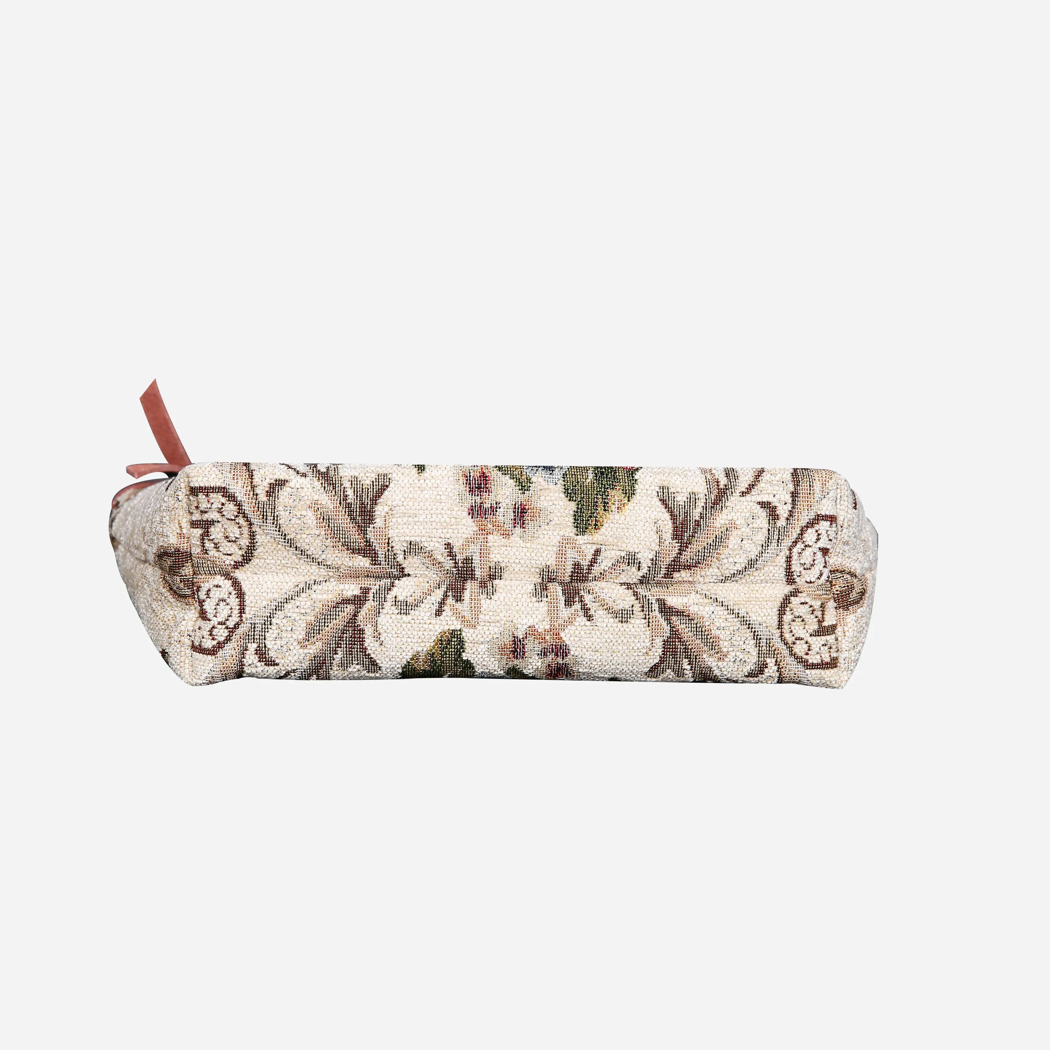 Floral Cream Carpet Makeup Bag carpet bag MCW Handmade of America bottom