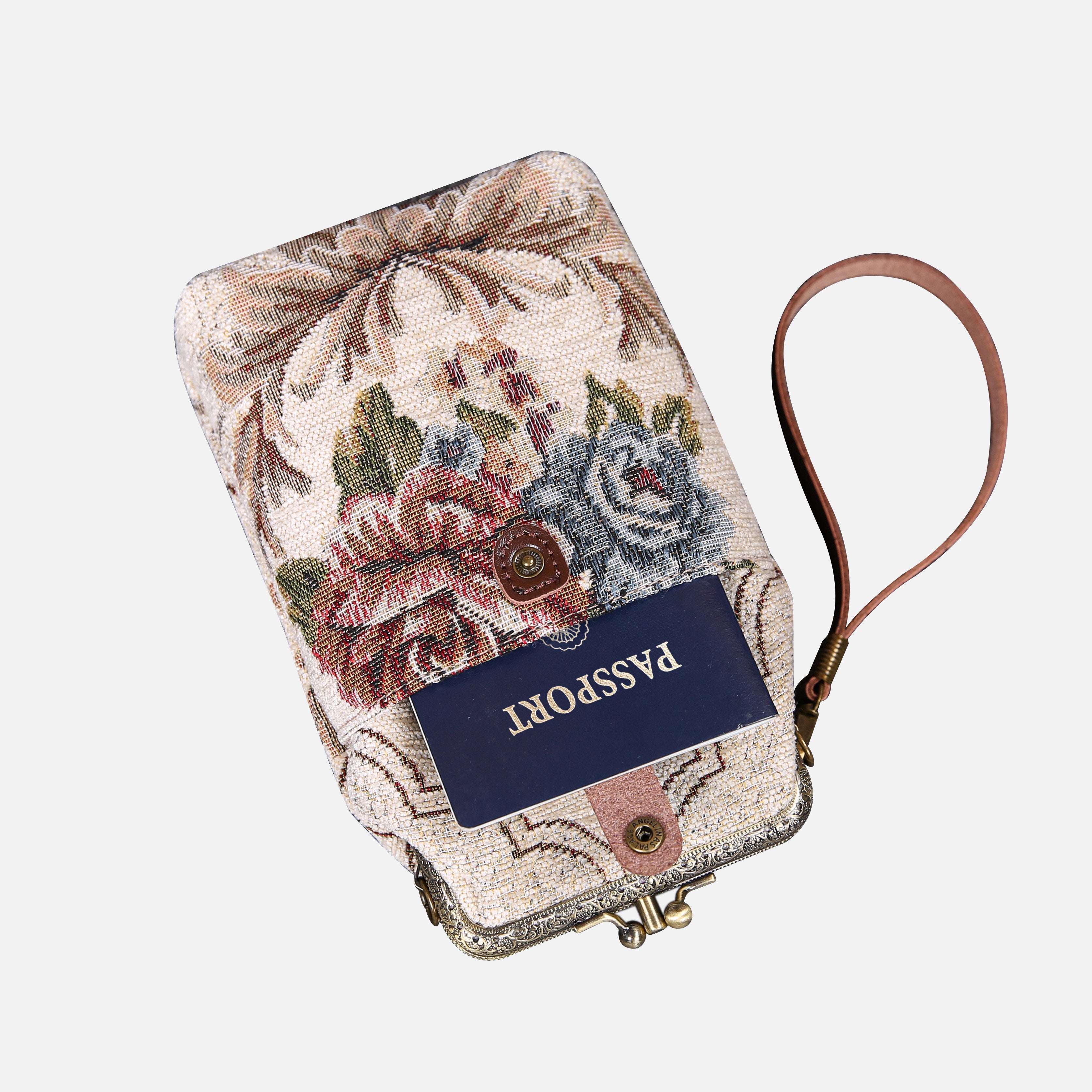 Floral Cream Carpet Phone Case Carpetbag of America pocket