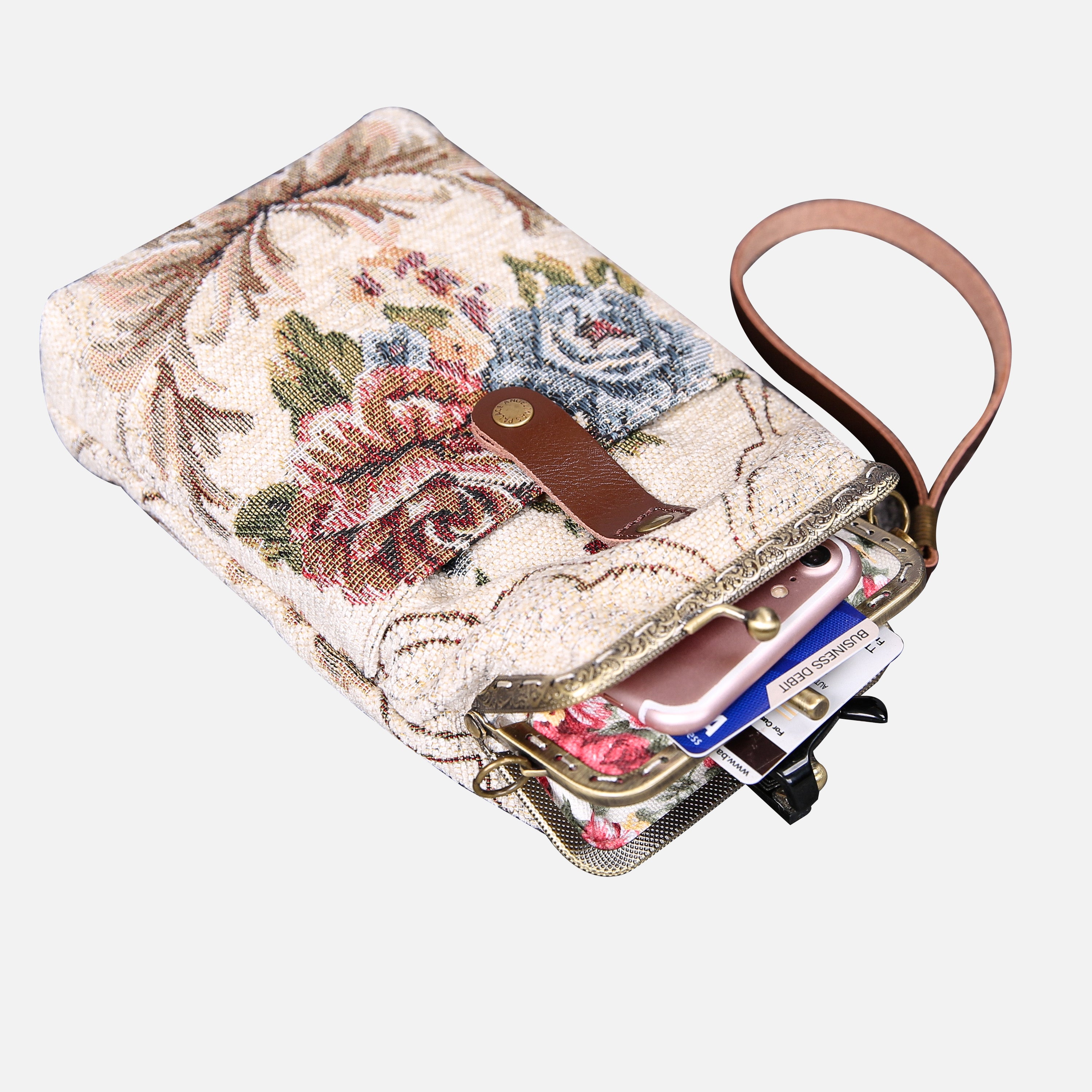 Floral Cream Carpet Phone Case Carpetbag of America lay flat