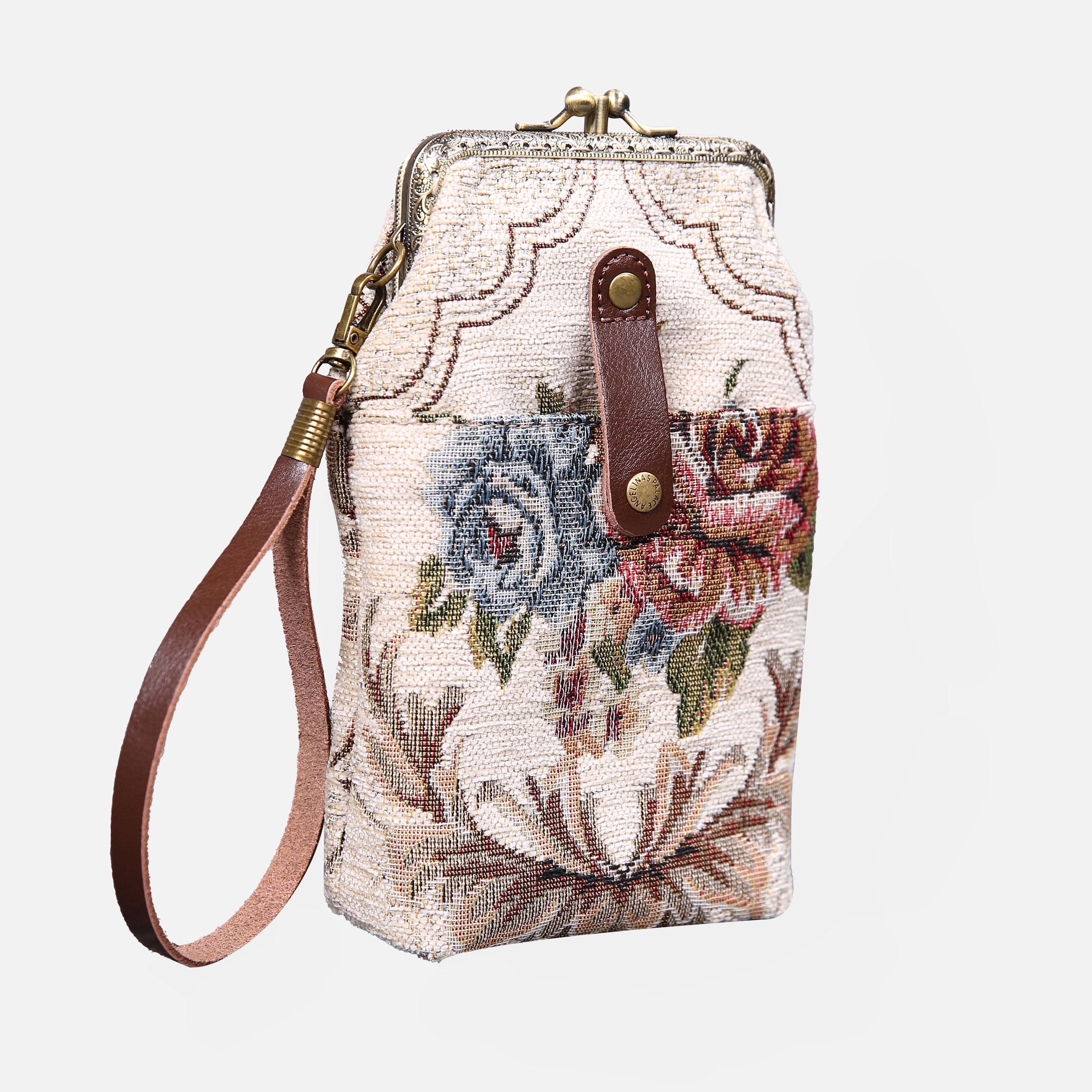 Floral Cream Carpet Phone Case Carpetbag of America front side