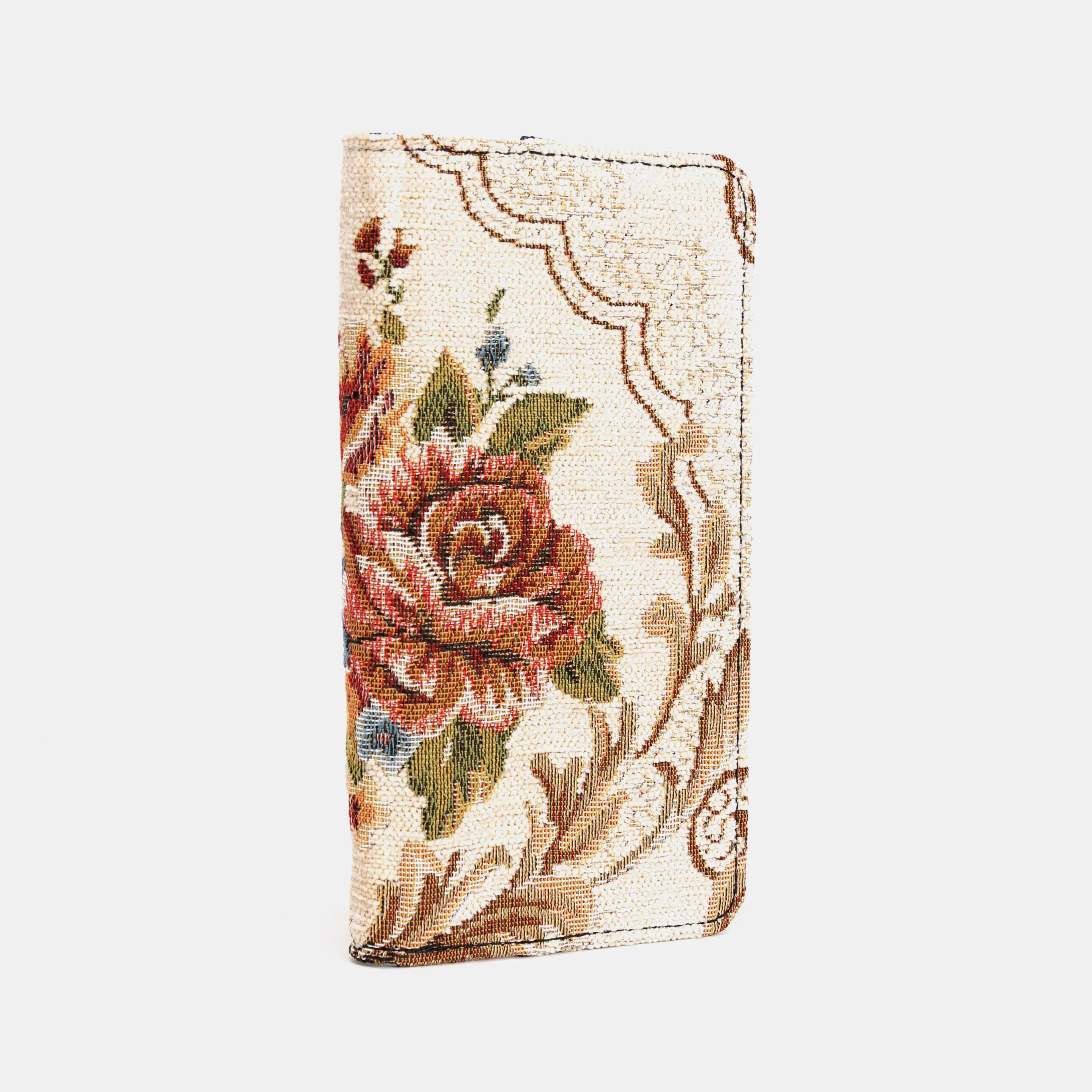 Floral Cream Checkbook Cover of America side front