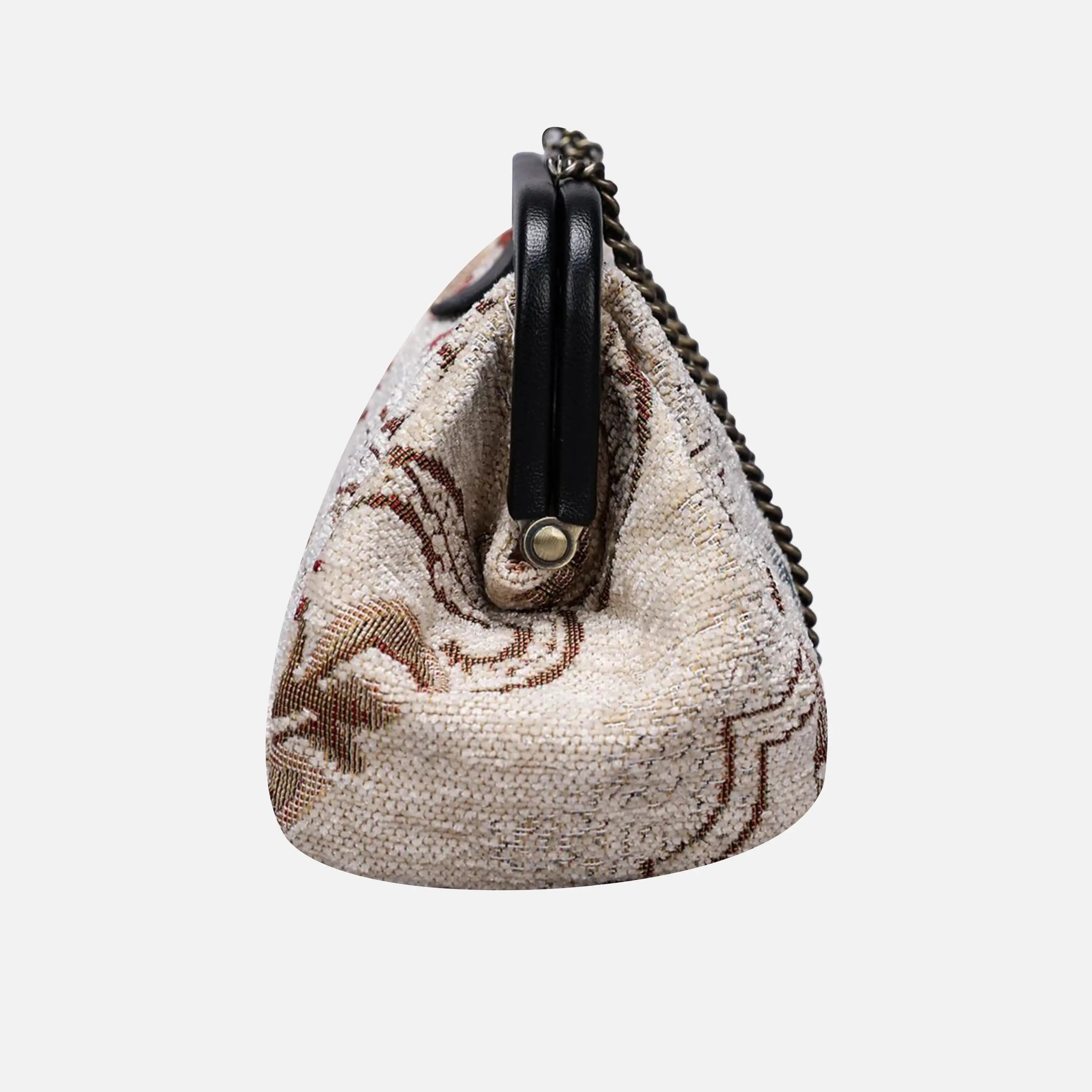 Floral Cream Evening Bag Clutch carpet bag of America side