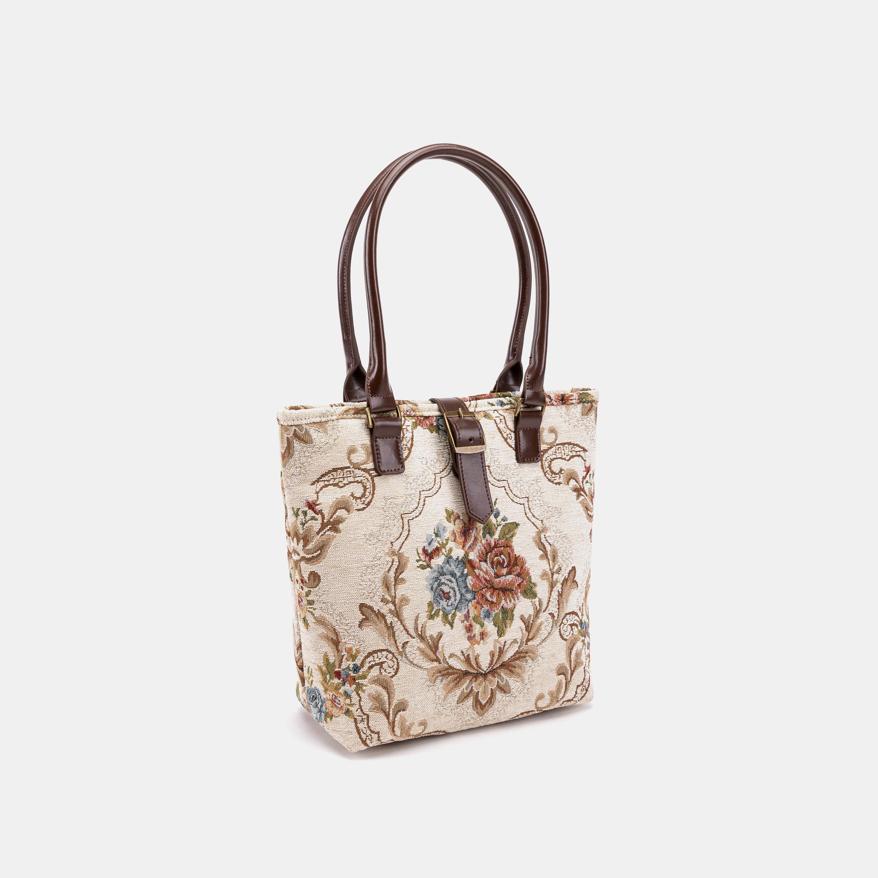Floral Cream Everyday Tote Bag of America front side