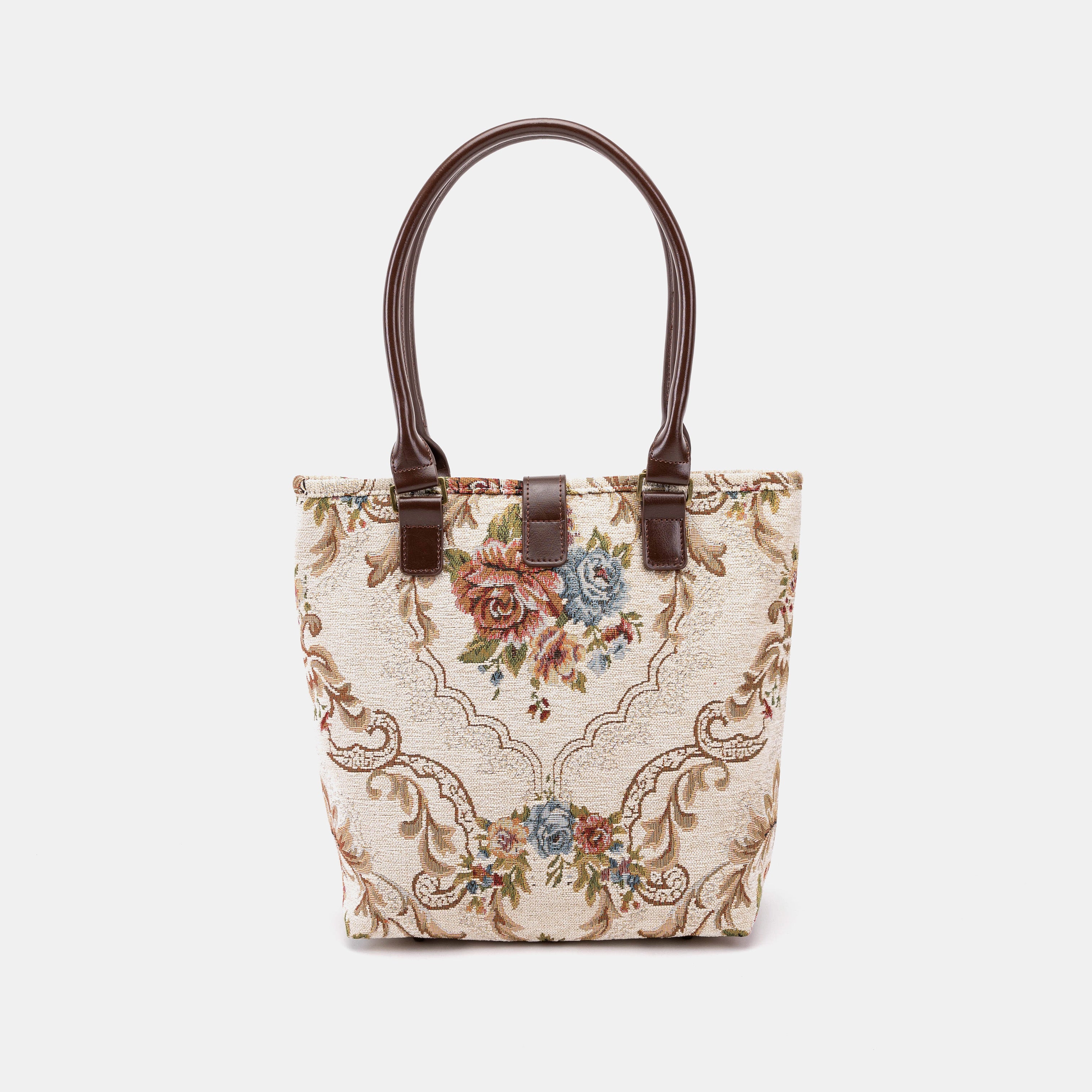 Floral Cream Everyday Tote Bag of America back