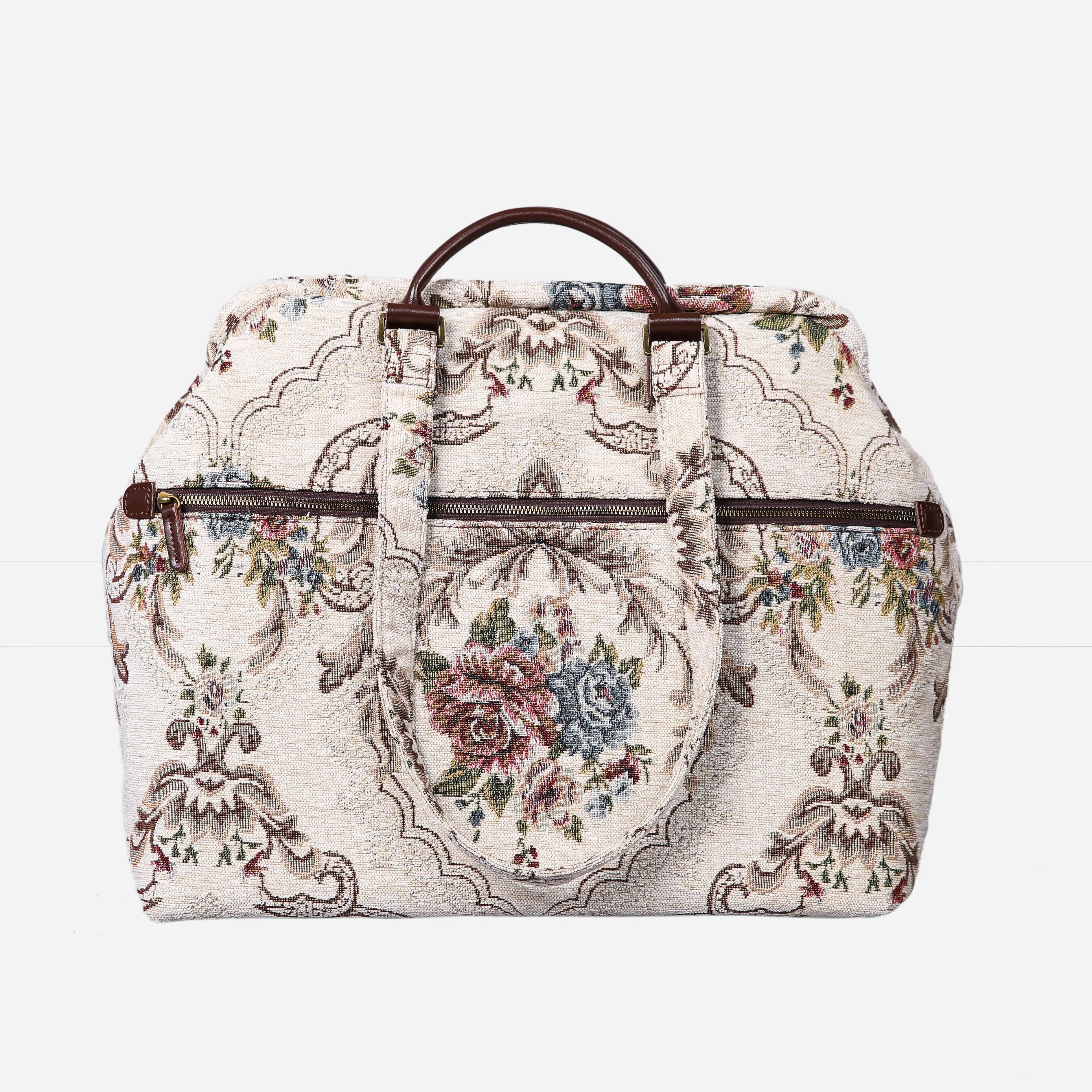 Floral Cream Knitting Project Bag  of America-back
