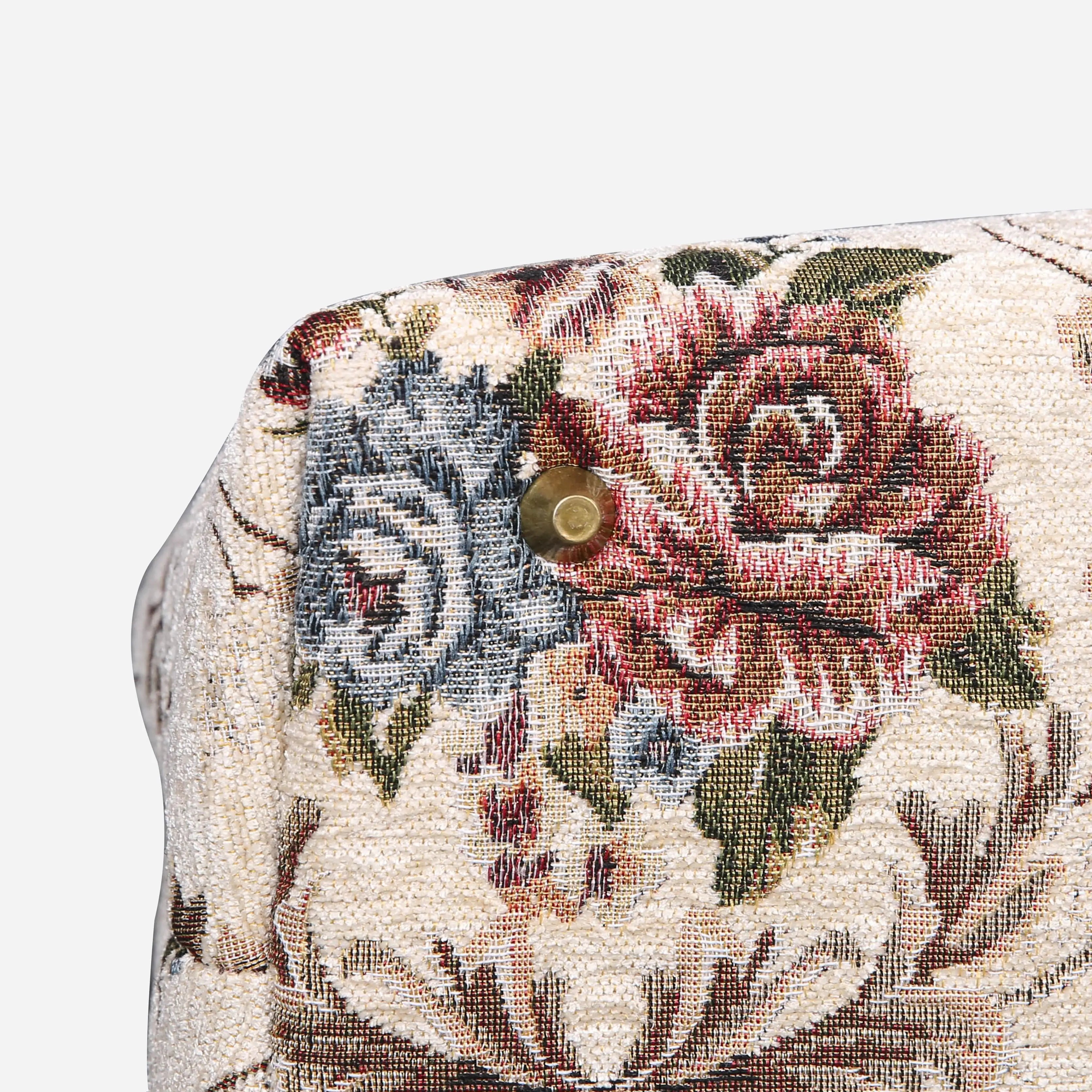Floral Cream Mary Poppins Weekender Carpetbag bottom