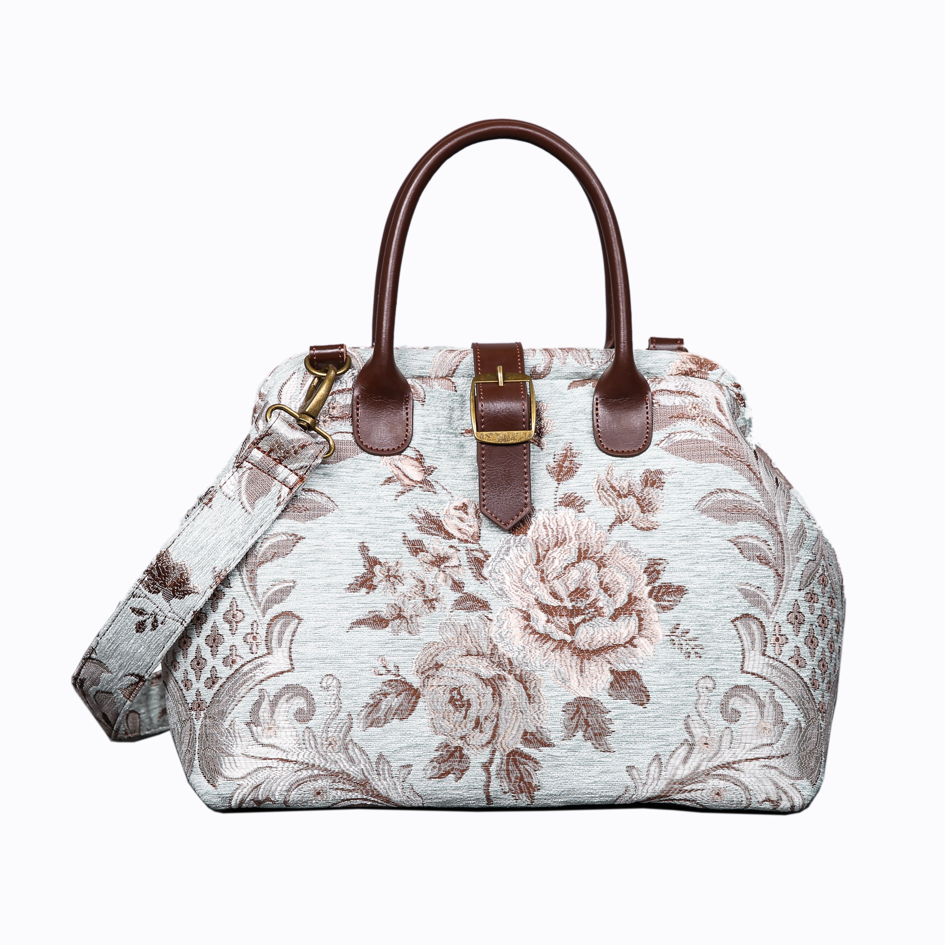 Floral Mint Carpet Handbag Purse carpet bag MCW Handmade main
