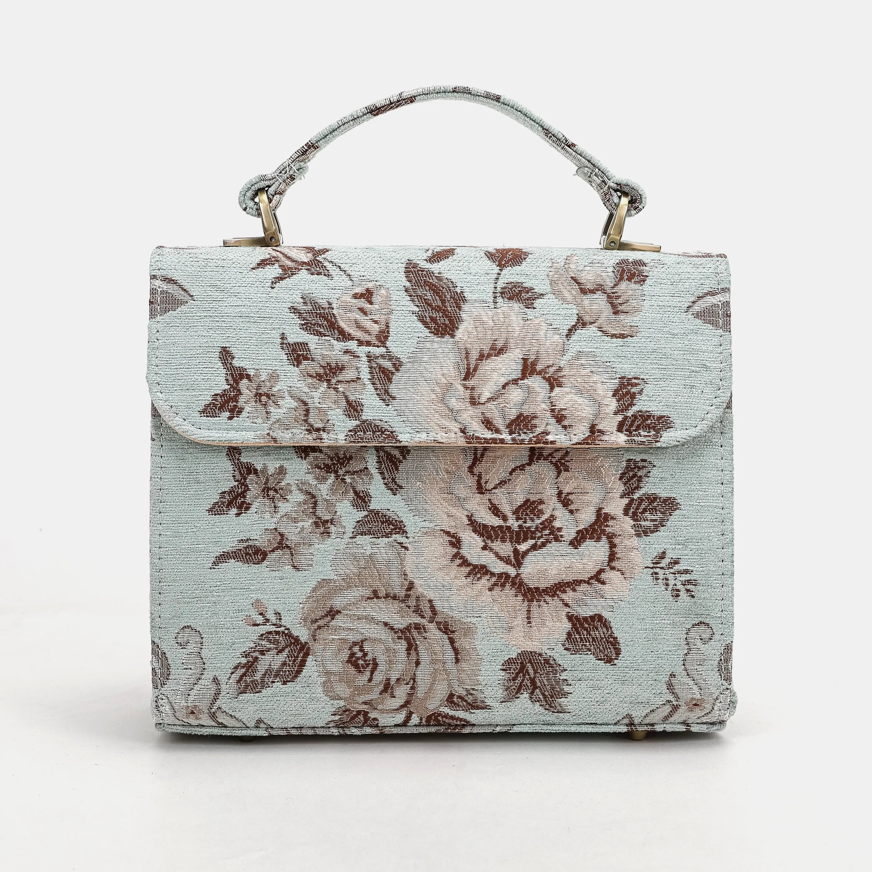 Floral Mint Flap Satchel Carpetbag of America main