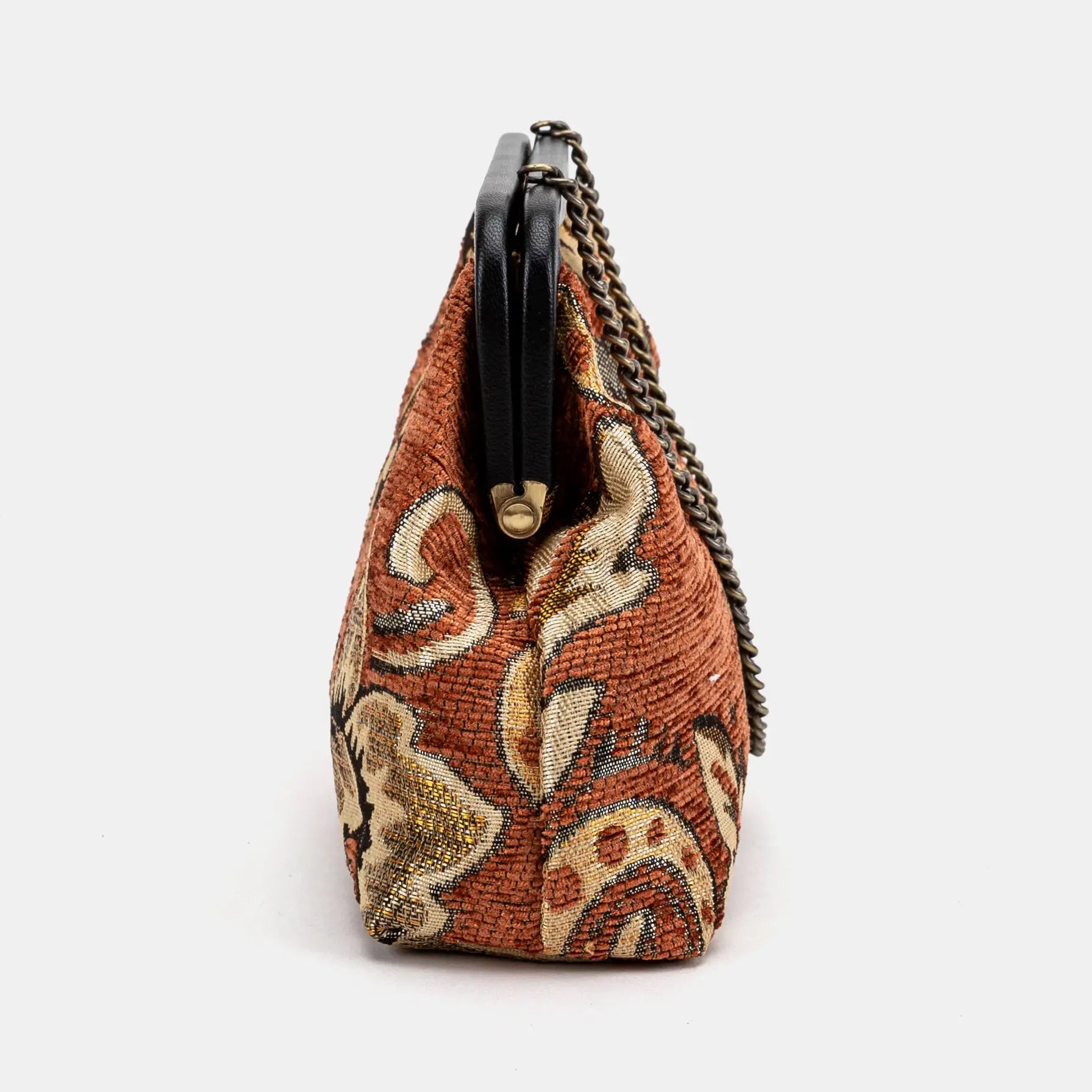 Floral Paisley Orange Alma Clutch of America inside