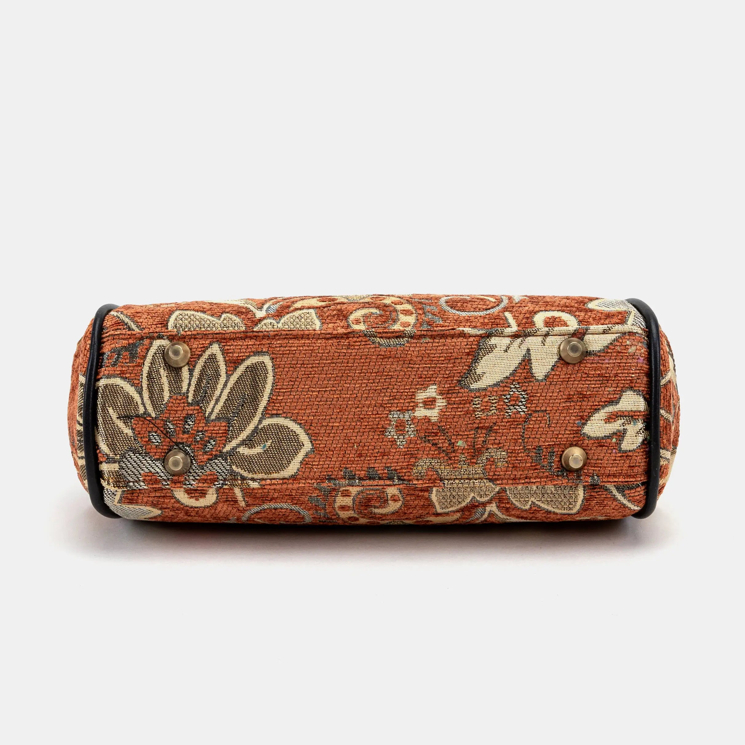 Floral Paisley Orange Alma Satchel of America bottom