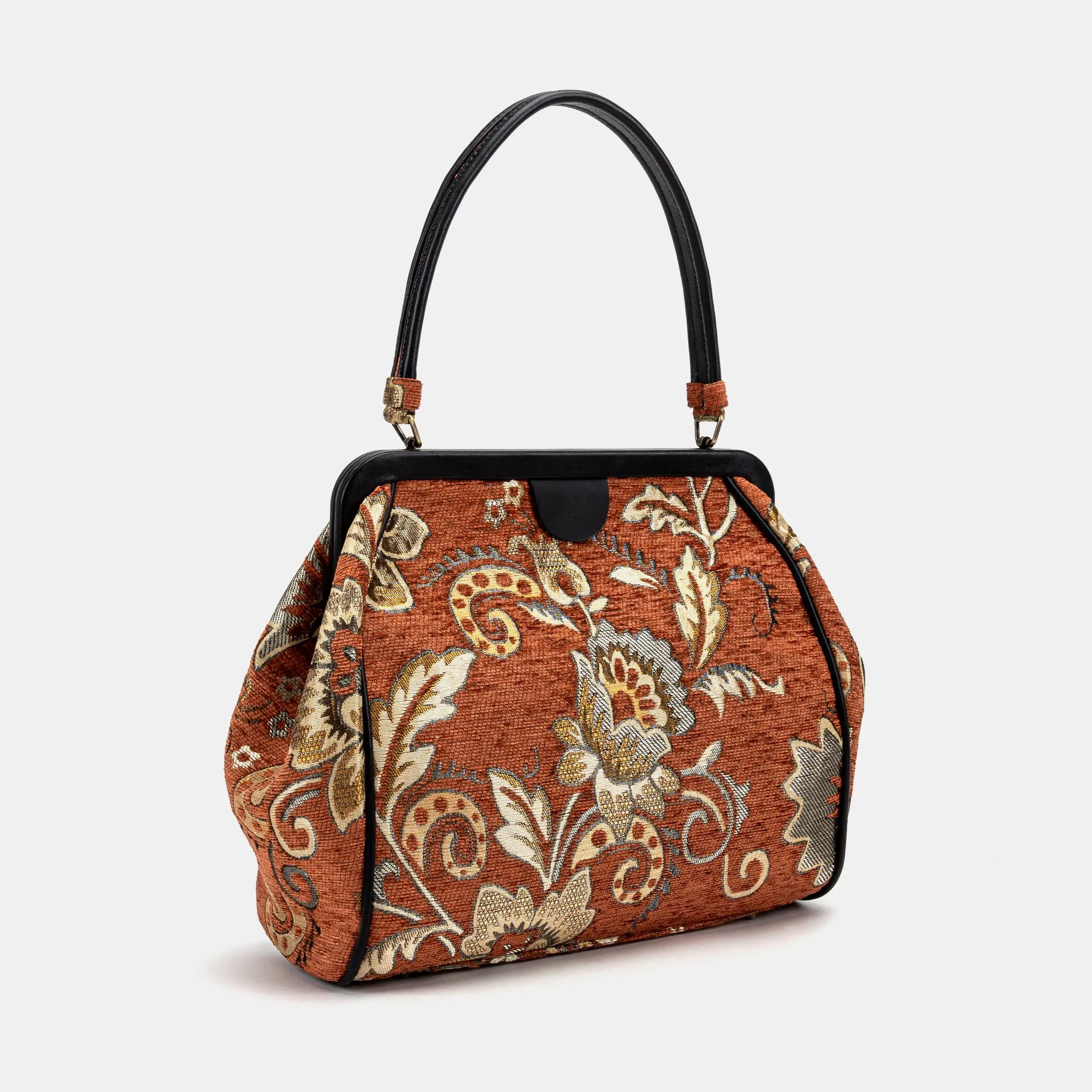 Floral Paisley Orange Alma Shoulder Bag of America front side