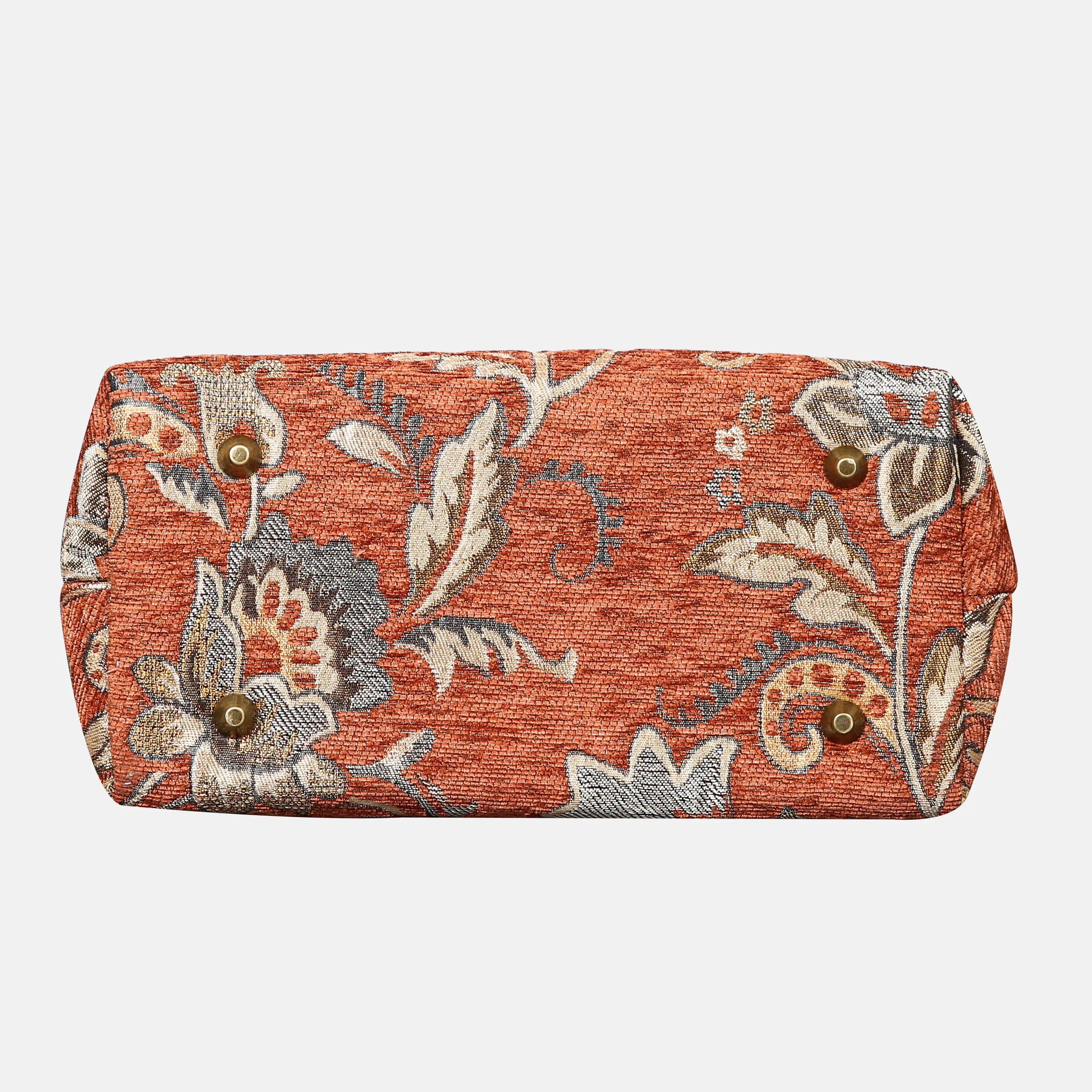 Floral Paisley Orange Carpet Satchel carpet bag MCW Handmade bottom