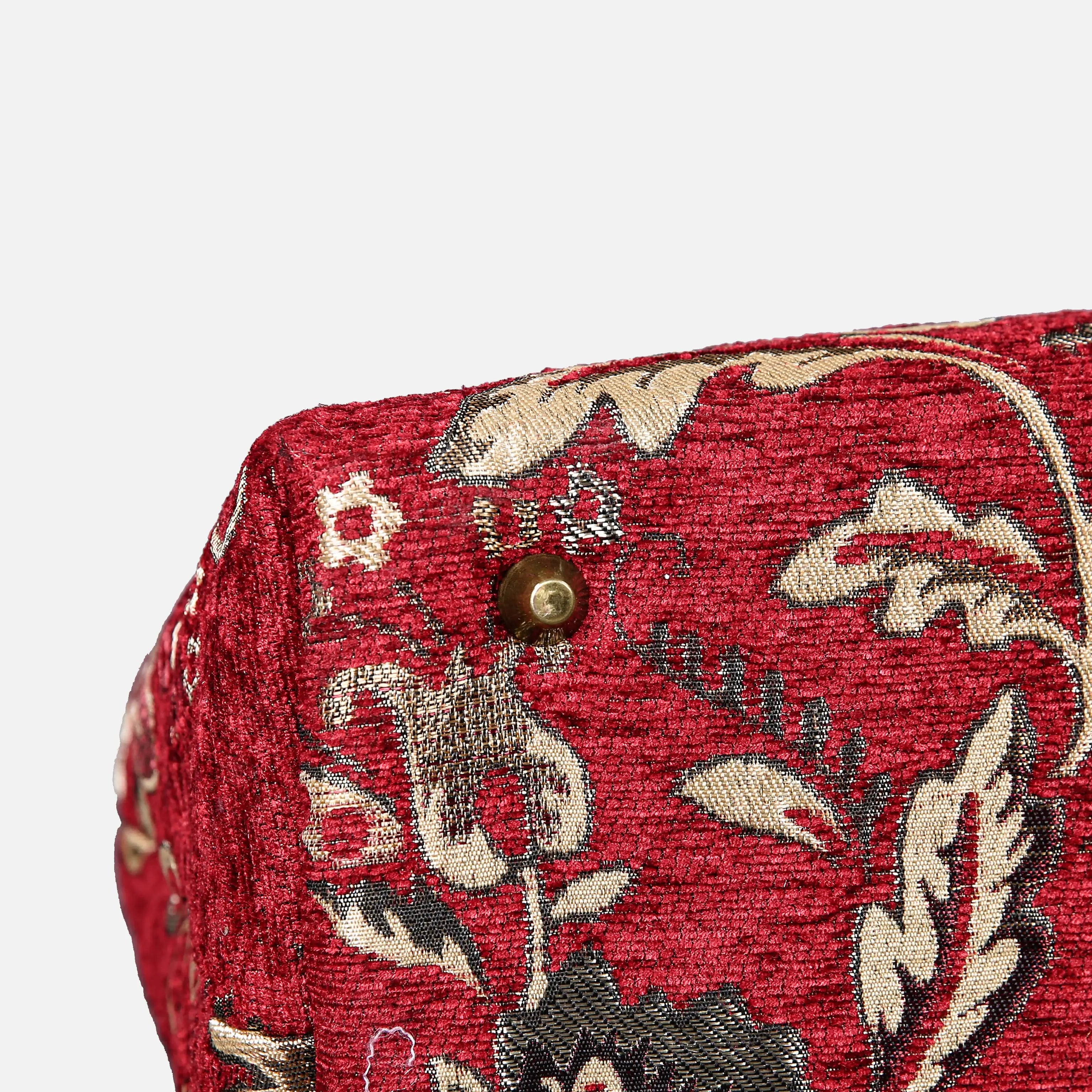 Floral Paisley Red Mary Poppins Weekender carpet bag MCW Handmade details