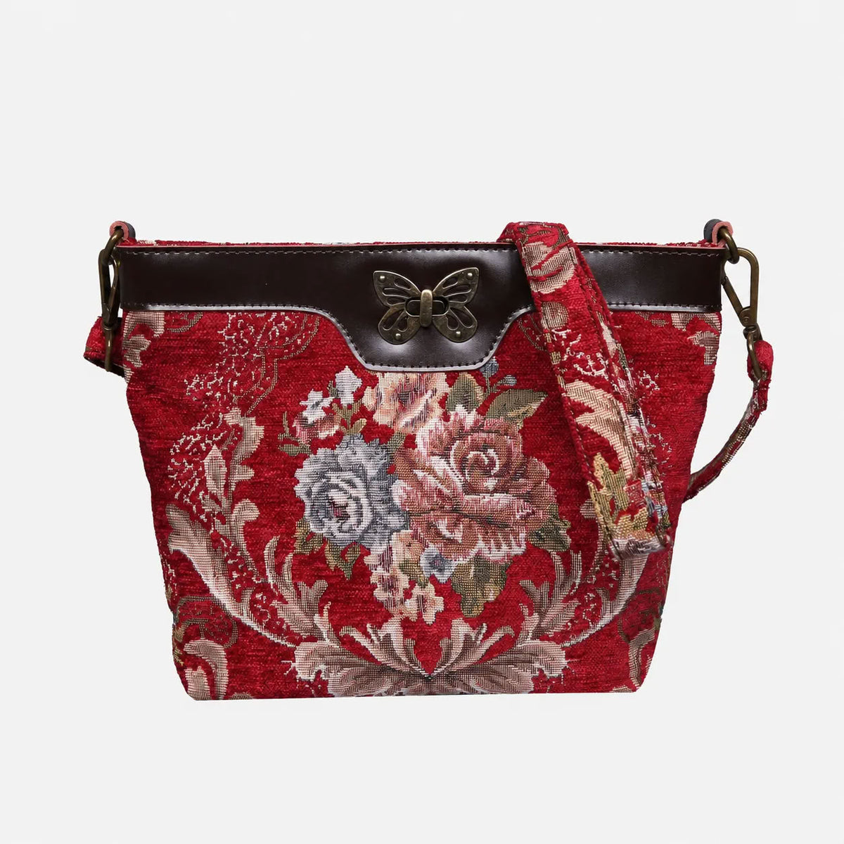 Floral Red Carpet Crossbody Bag carpet bag MCW Handmade of America main
