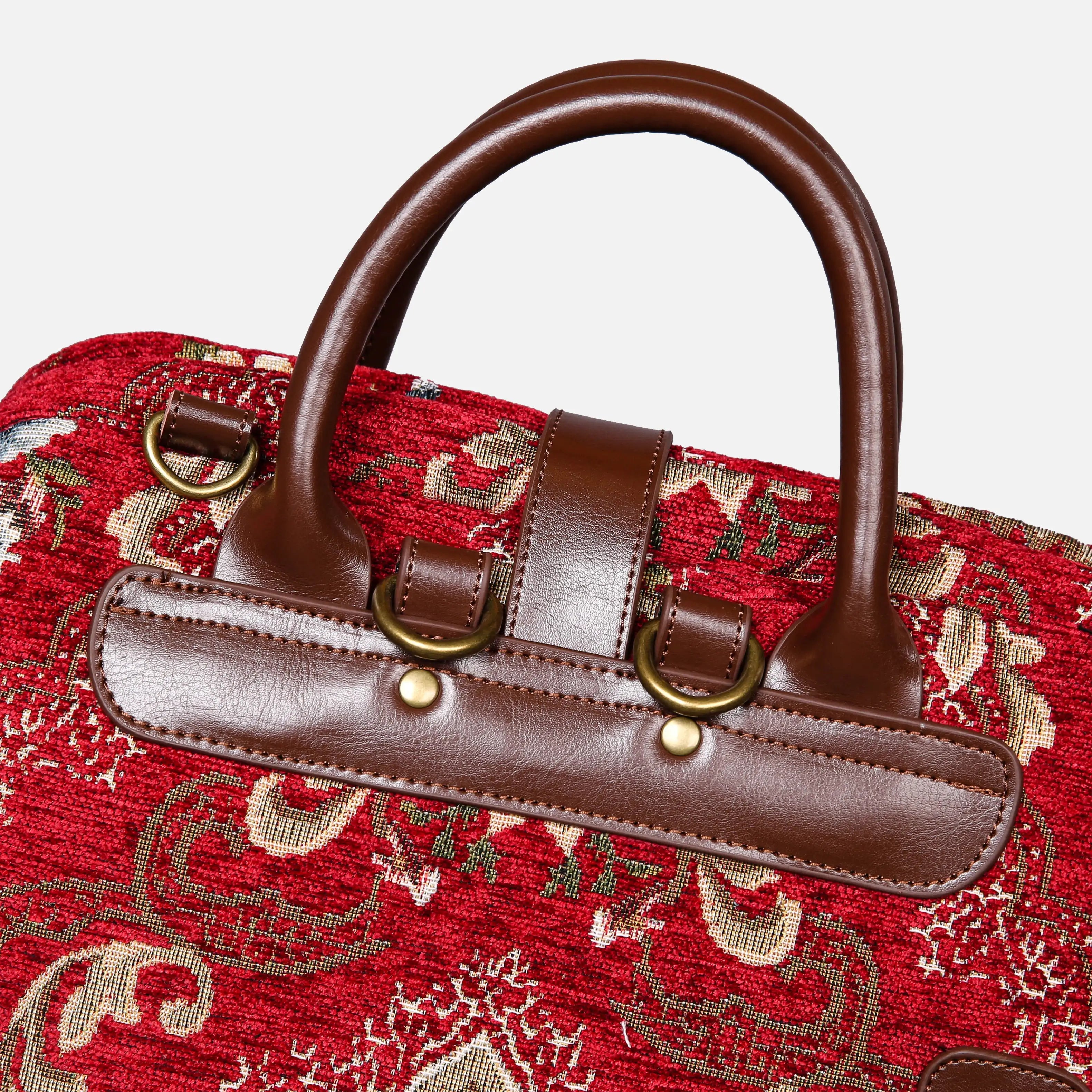 Floral Red Carpet Laptop Backpack Carpetbag of America hardware