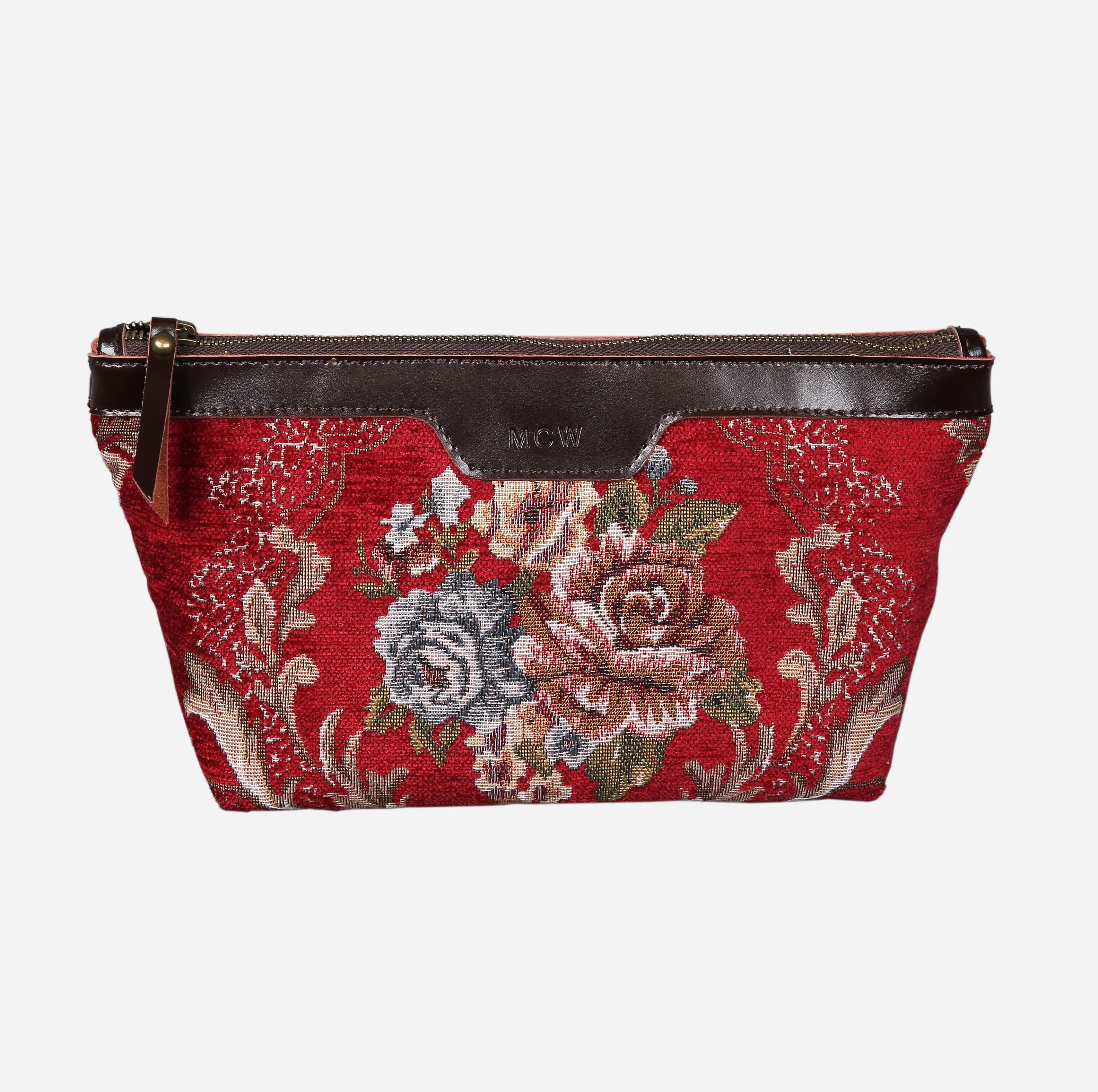 Floral Red Carpet Makeup Bag carpet bag MCW Handmade of America main