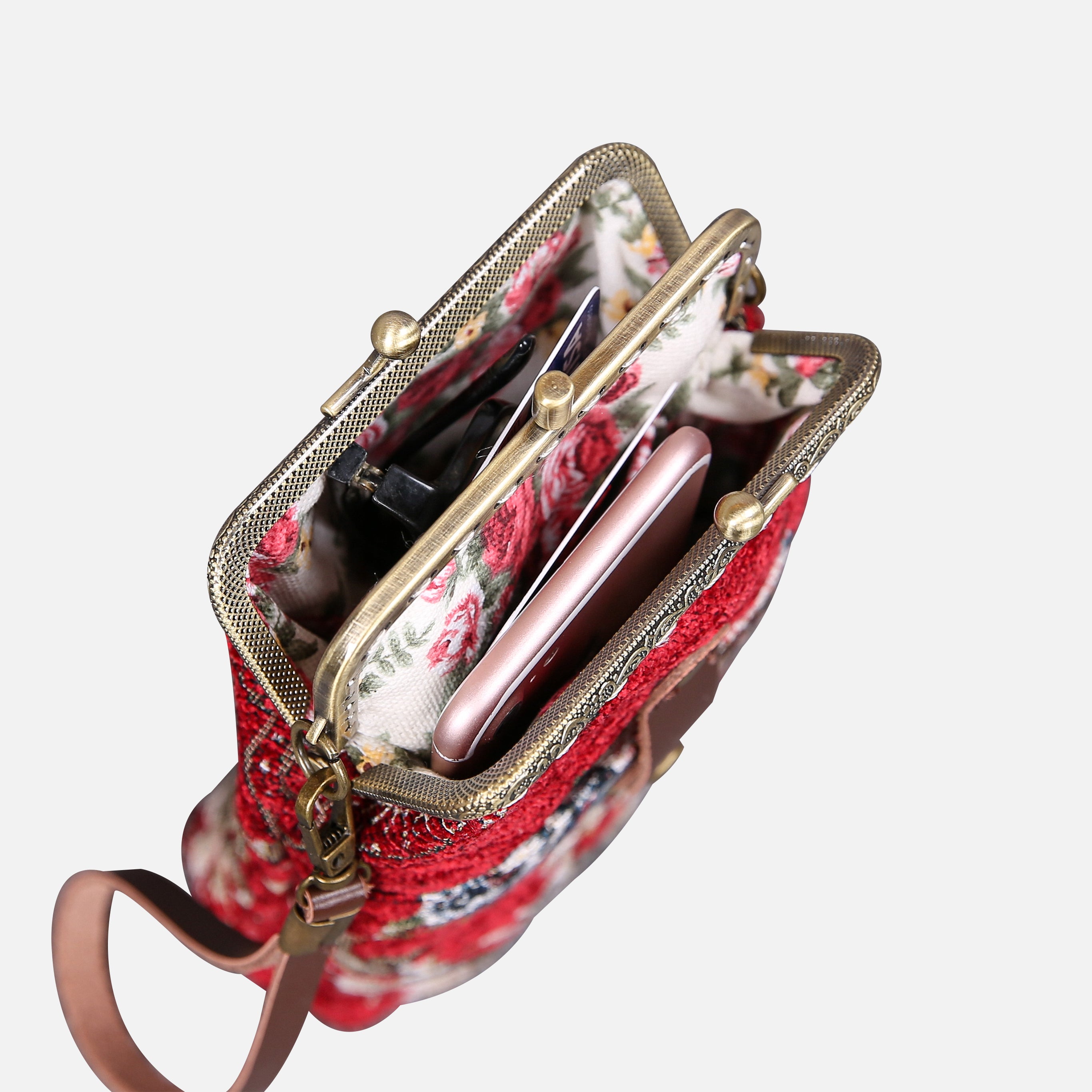 Floral Red Carpet Phone Case Carpetbag of America in use