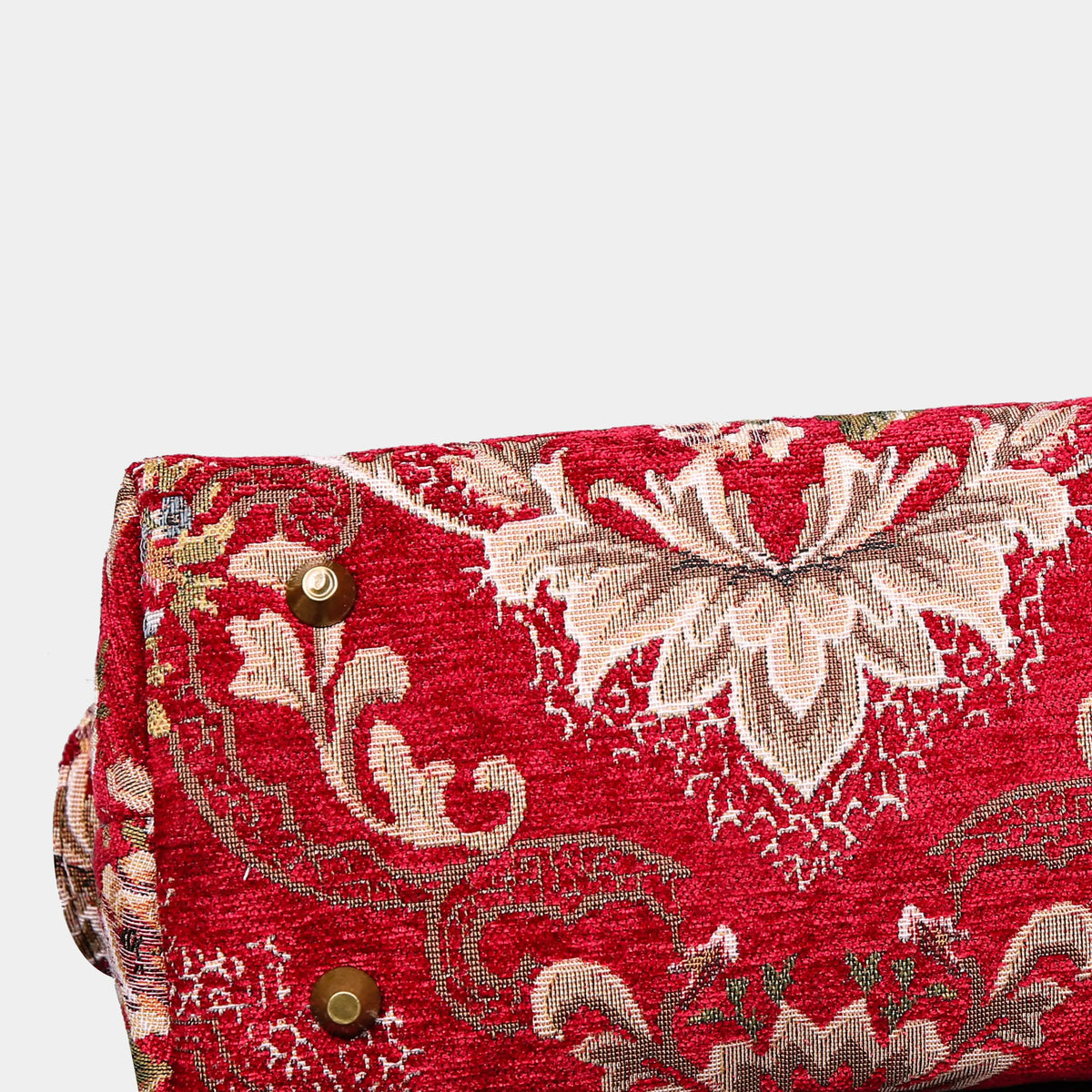 Floral Wine Carpet Satchel carpet bag MCW Handmade of America bottom