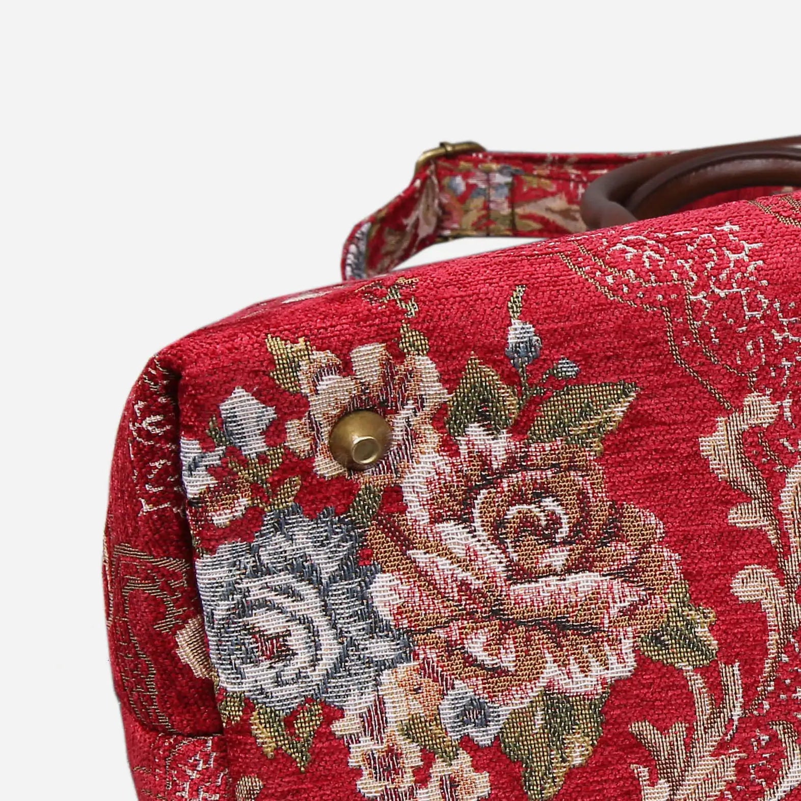 Floral Red Carpet Tote Shopper Carpetbag of America bottom