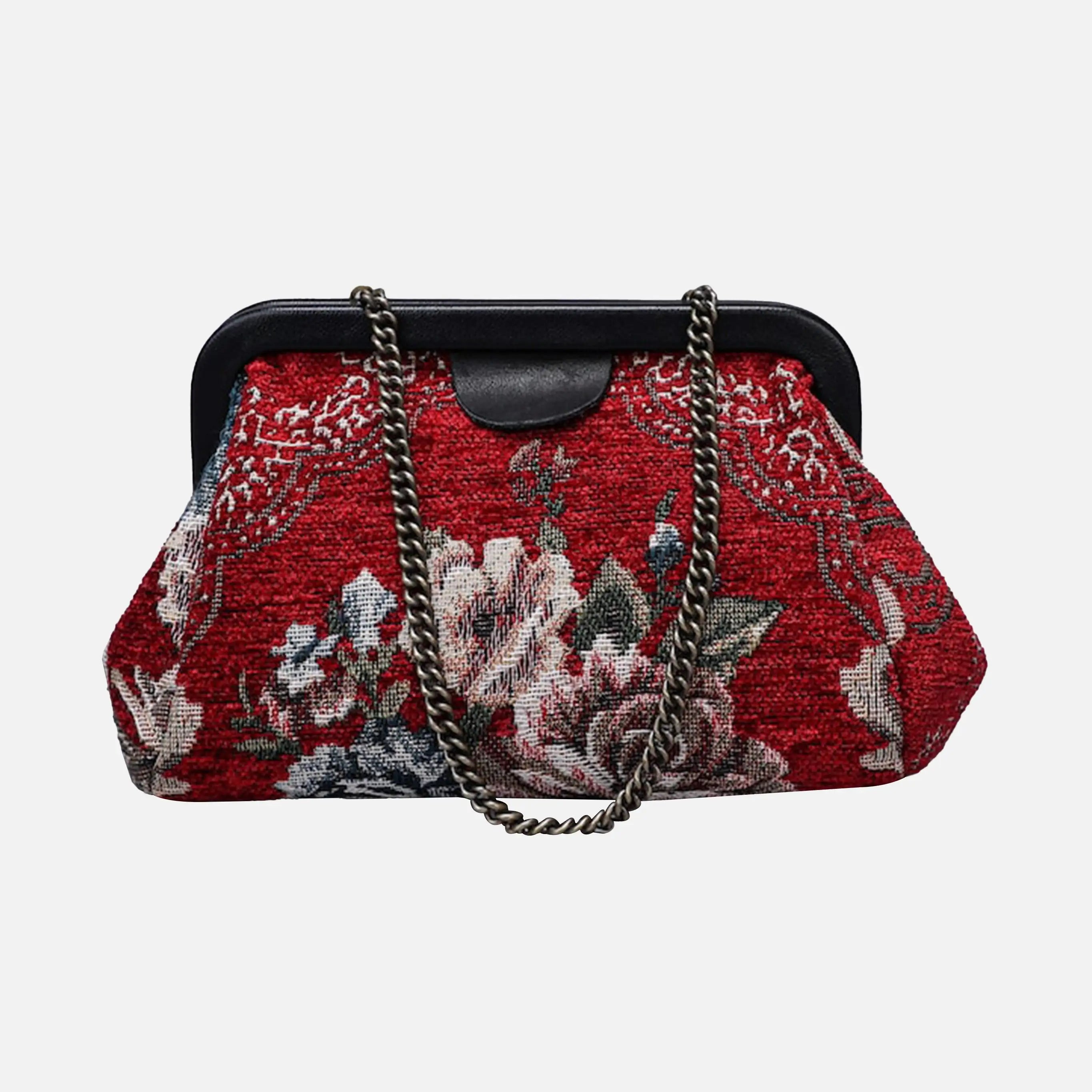 Floral Red Evening Bag Clutch carpet bag of America main