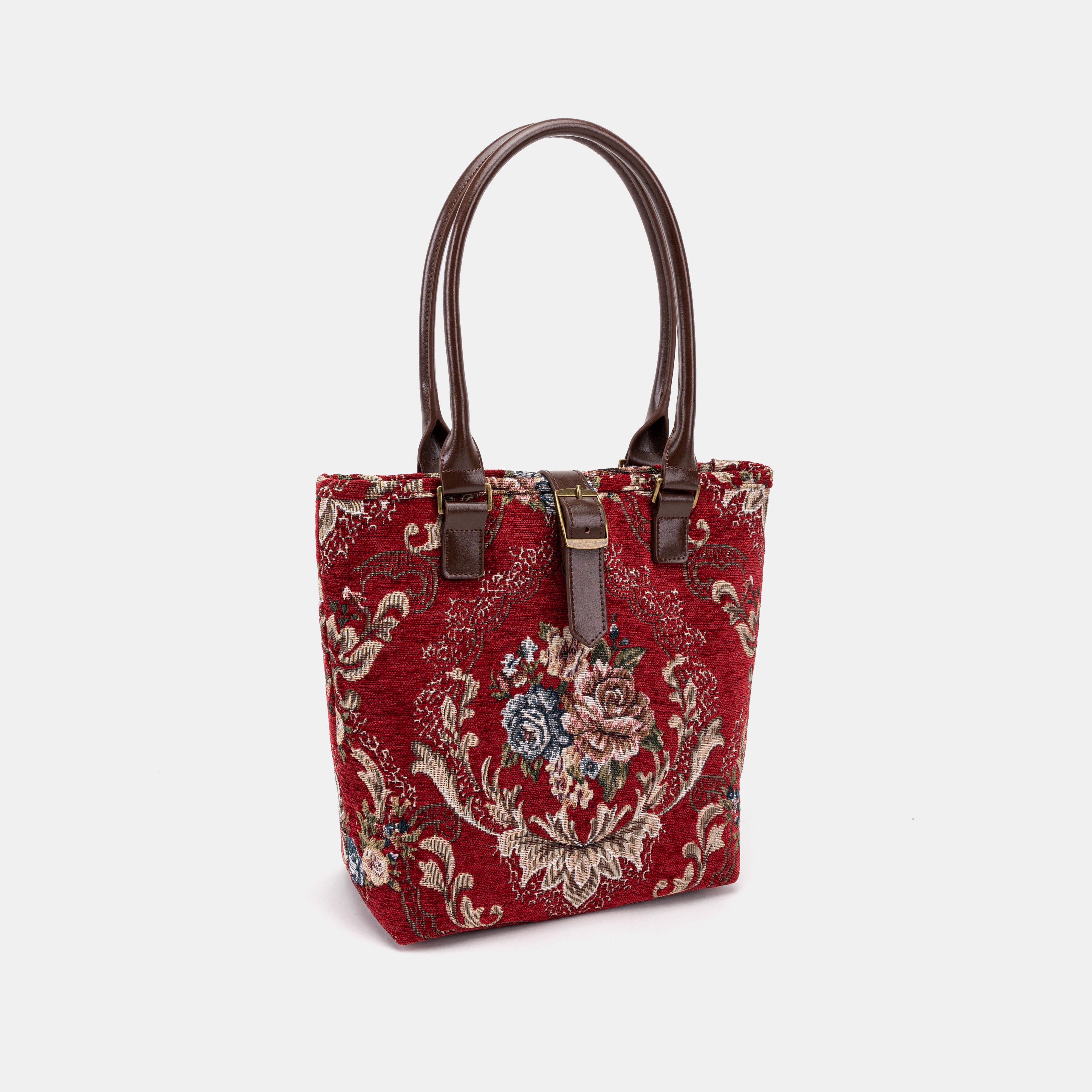 Floral Red Everyday Tote Bag of America front side