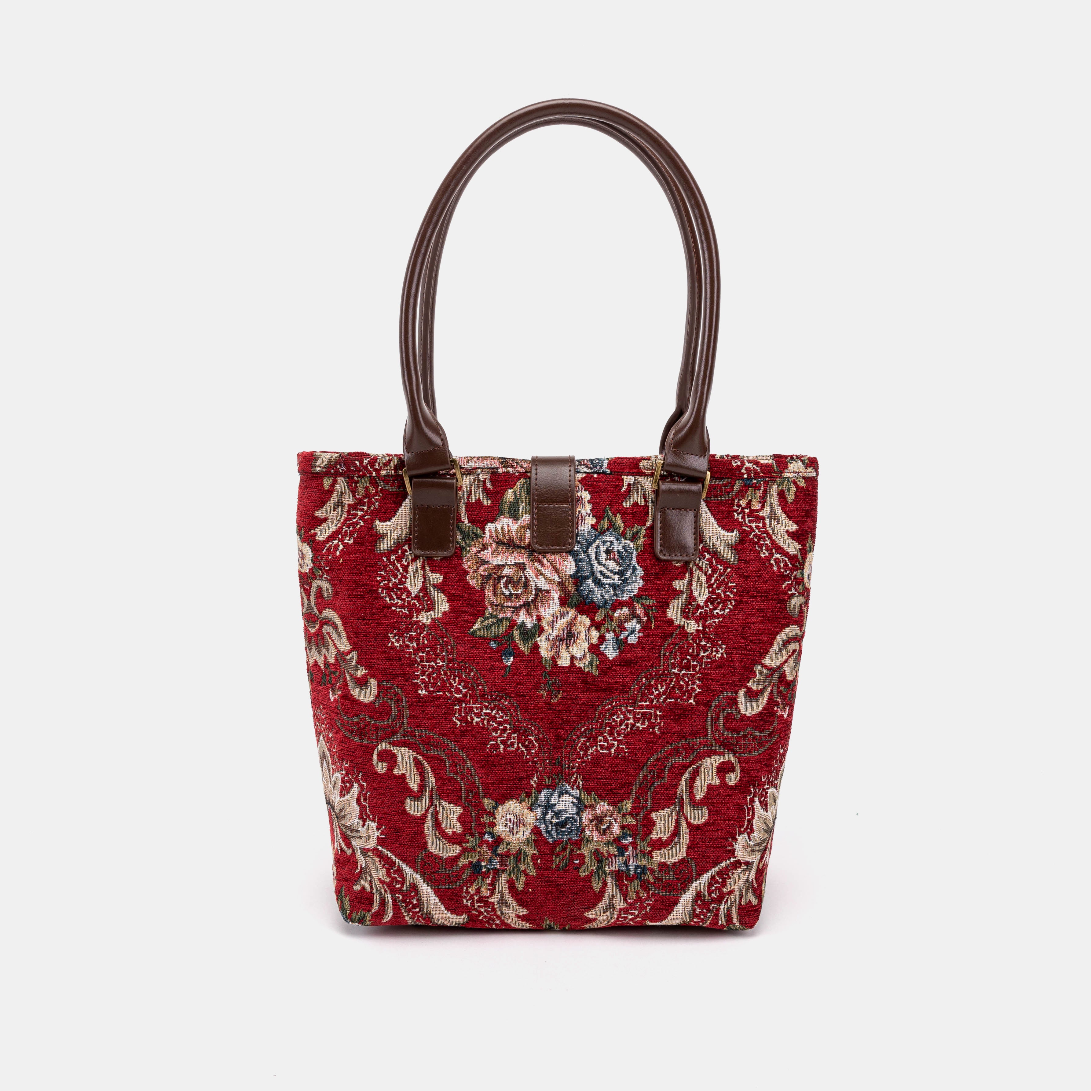 Floral Red Everyday Tote Bag of America back