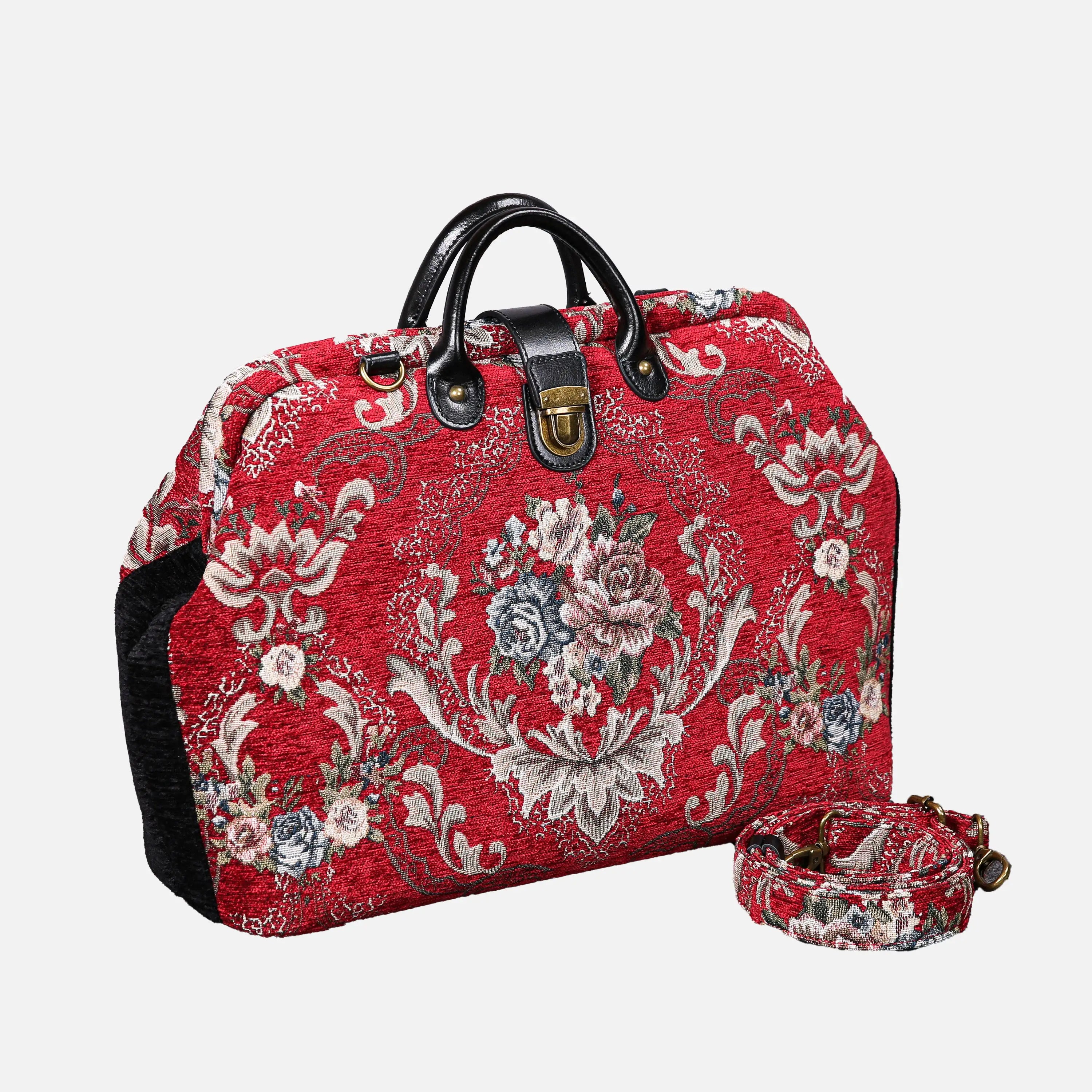 Floral Red carpet bag of America with shoulder strap