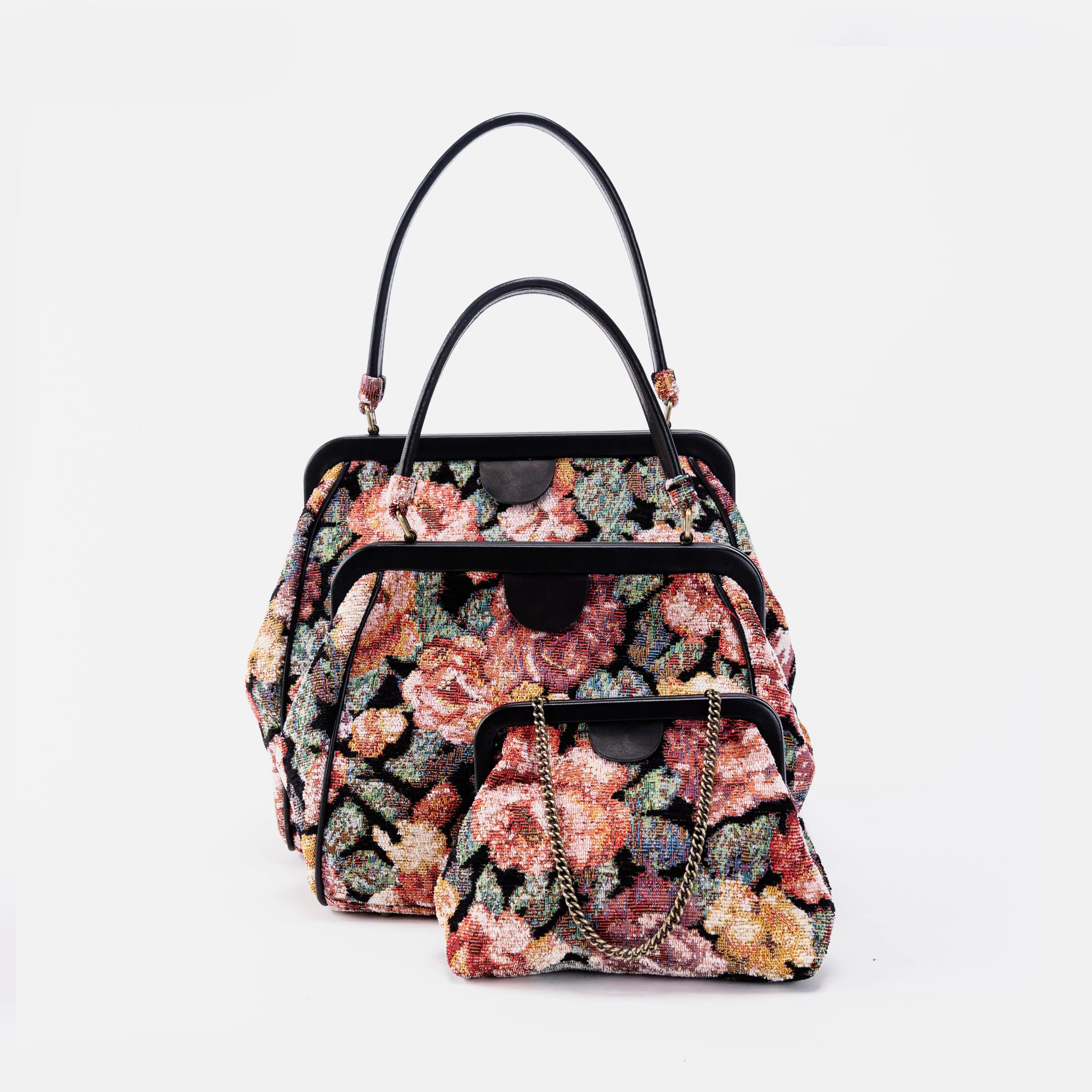 Floral Rose Alma Evening Clutch Carpet Bag Collection