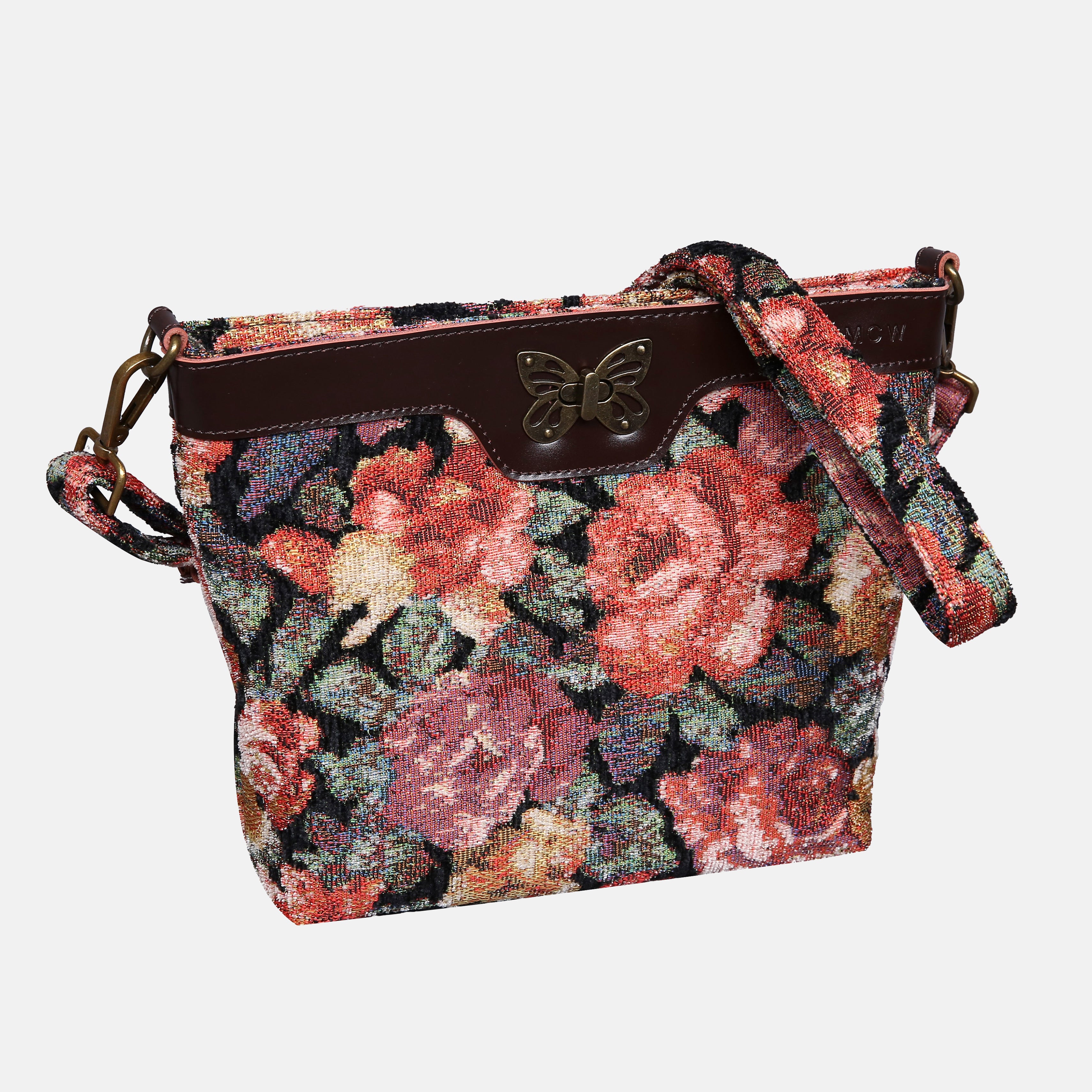 Floral Rose Carpet Crossbody Bag carpet bag MCW Handmade of America front
