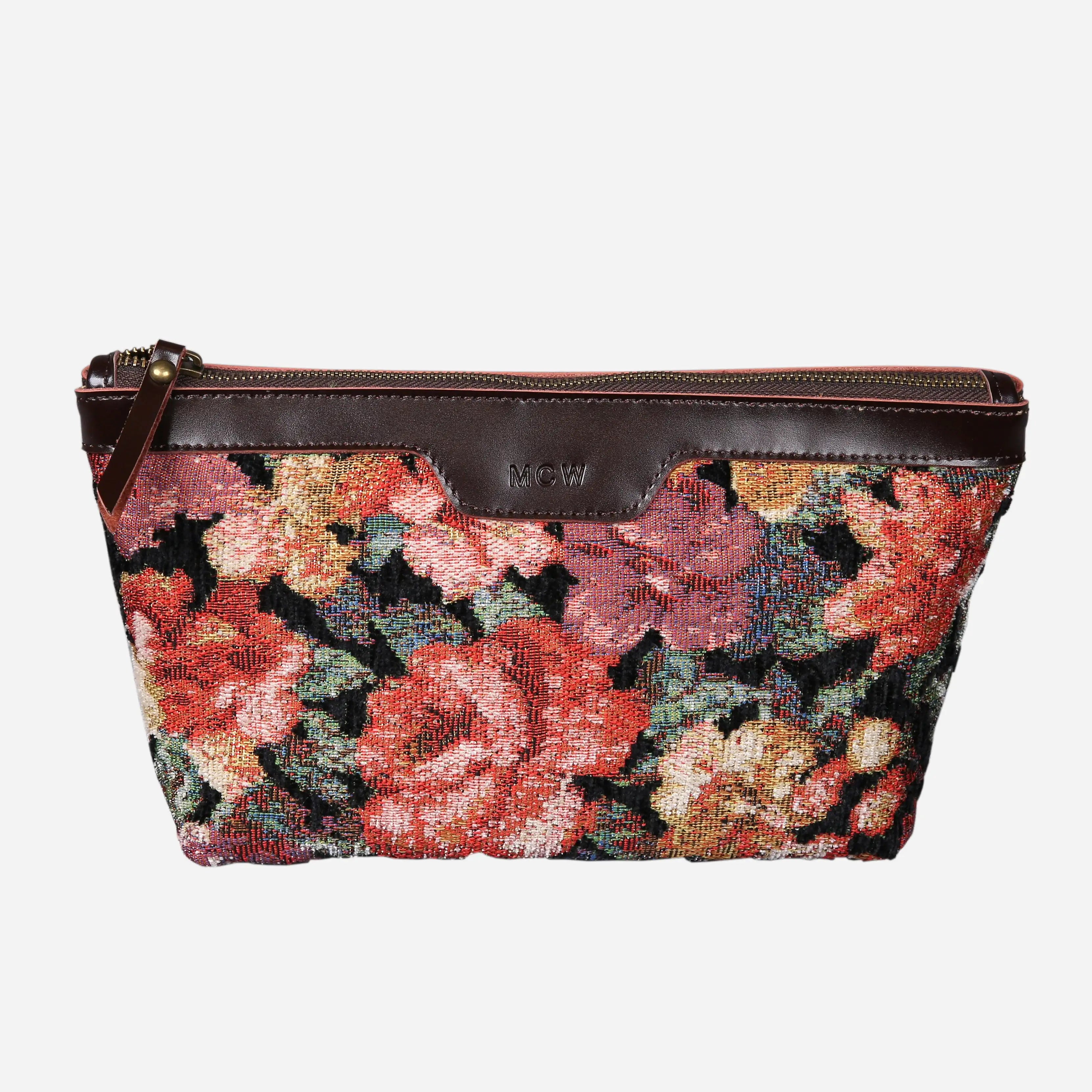 Floral Rose Carpet Makeup Bag carpet bag MCW Handmade of America main