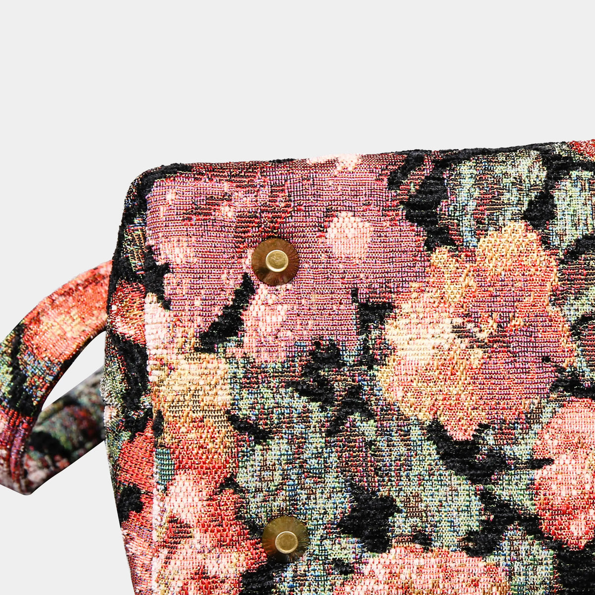 Floral Rose Carpet Satchel carpet bag MCW Handmade of America bottom