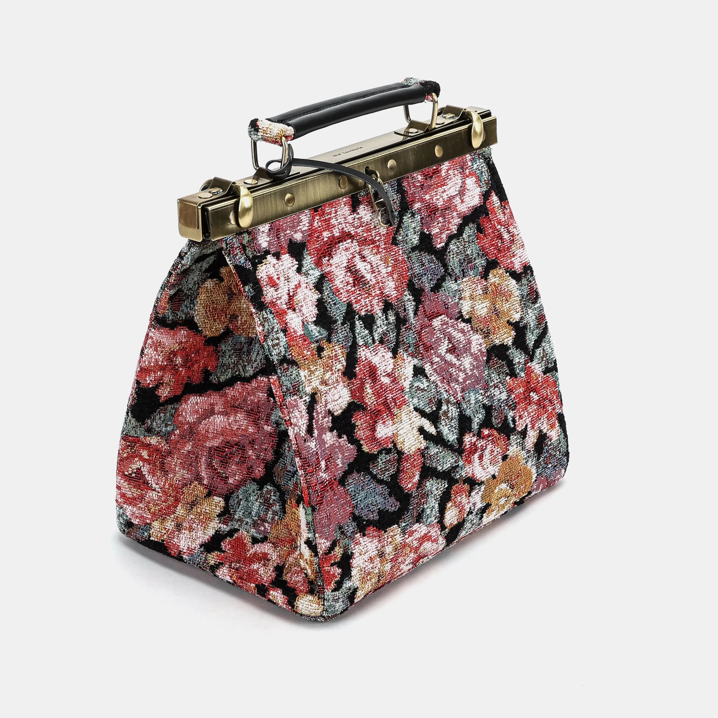 Floral Rose Cecile Carpet Purse Gladstone Bag of America side