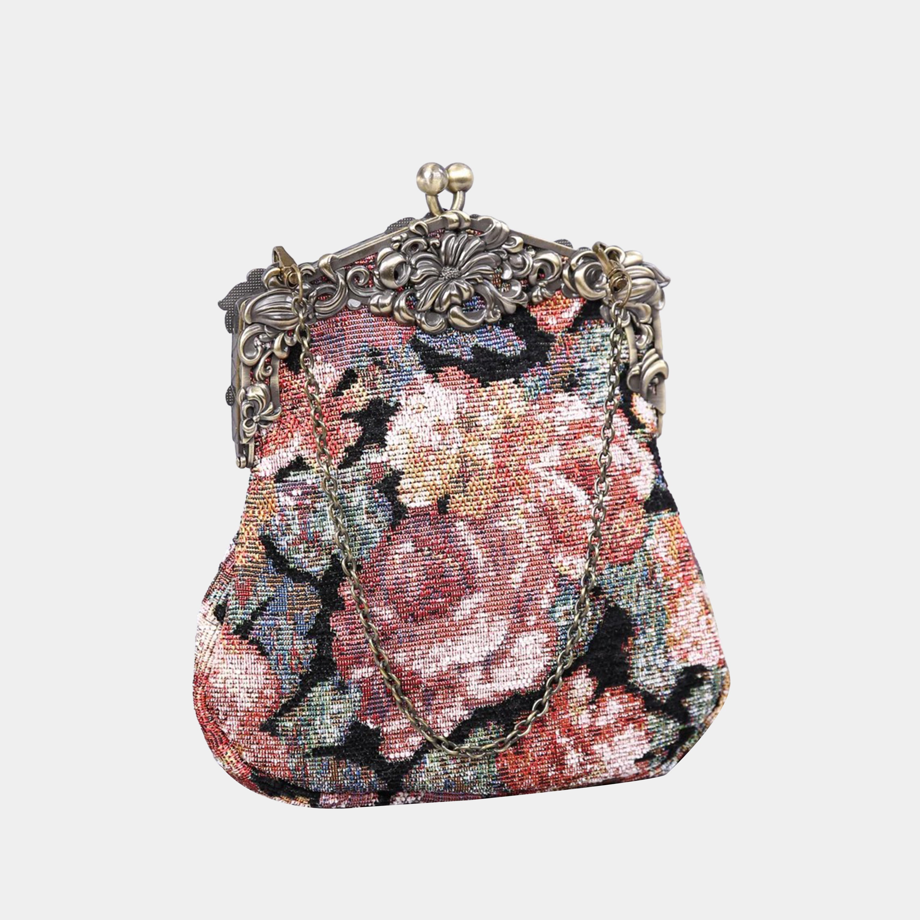 Floral Rose Chatelaine Purse Large carpet bag of America main