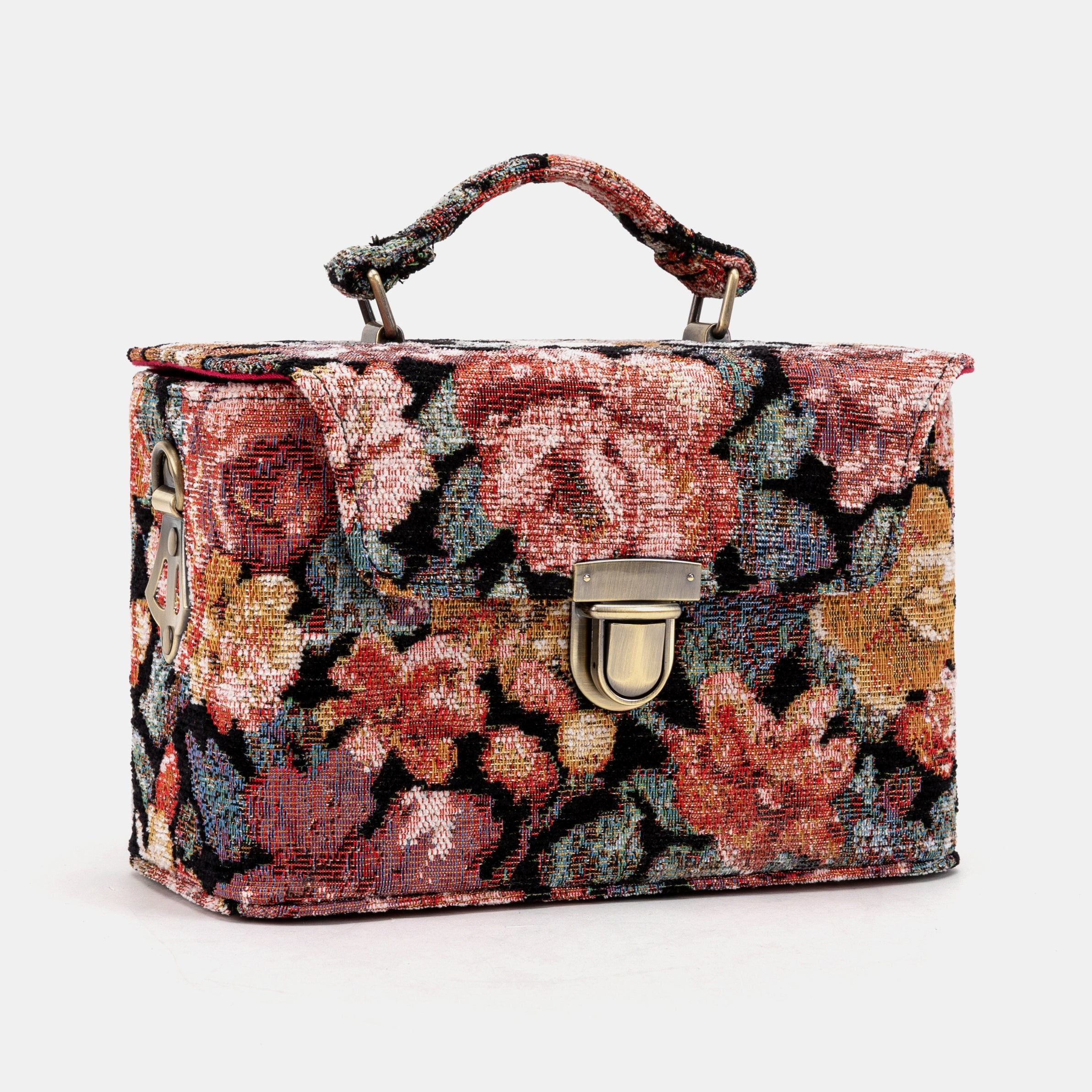 Floral Rose Clara Medium Train Case Purse of America front side