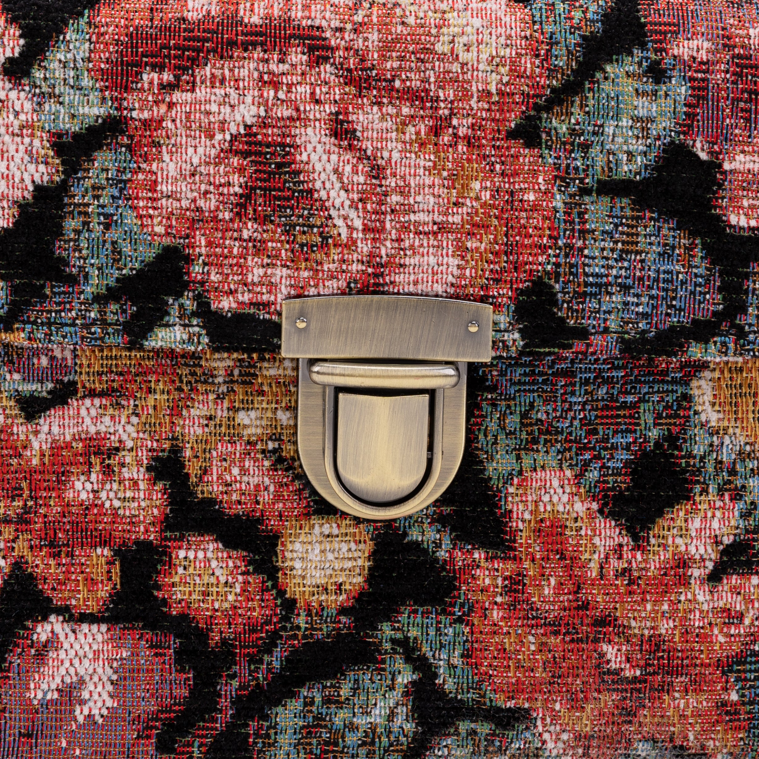 Floral Rose Clara Medium Train Case Purse of America tuck lock