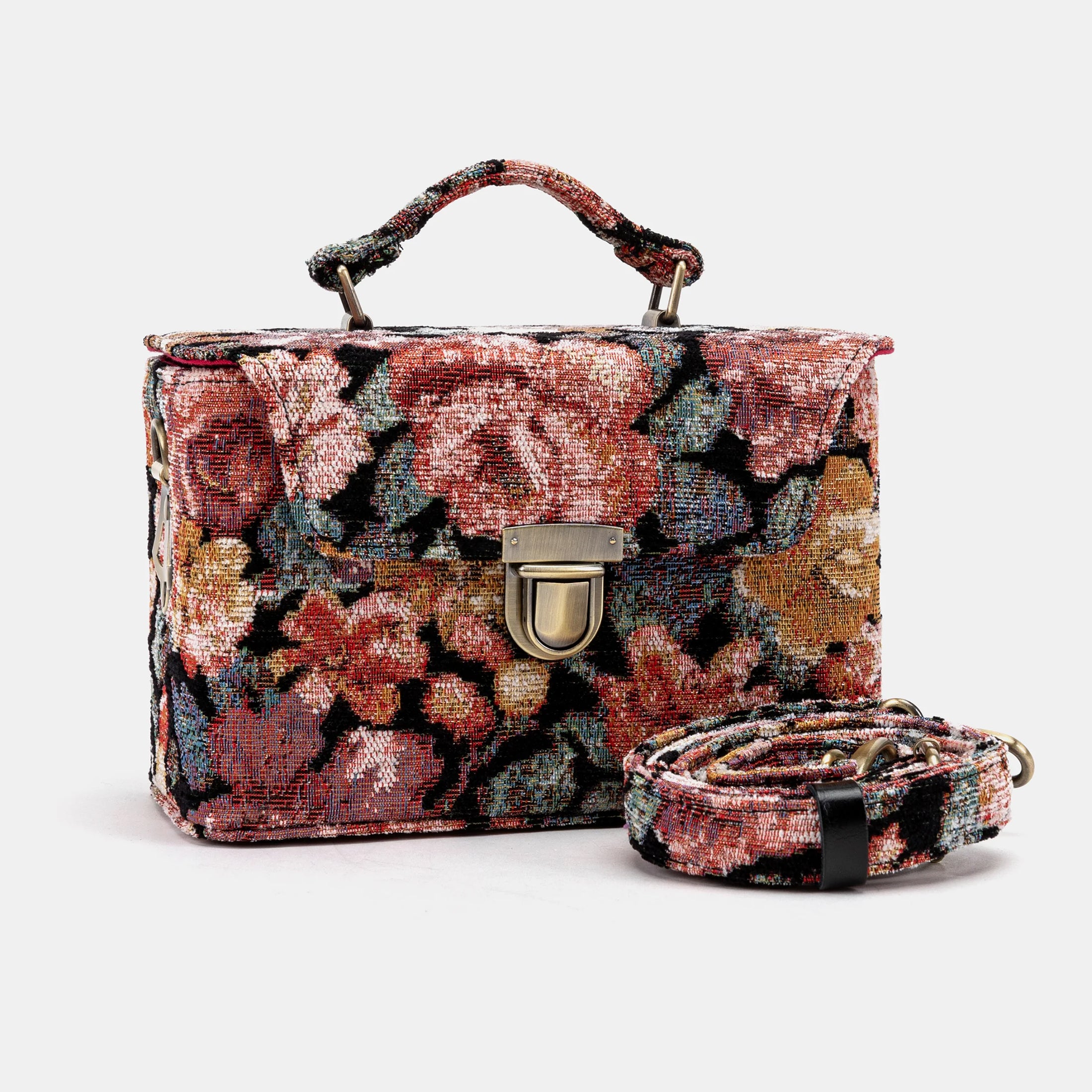 Floral Rose Clara Medium Train Case Purse of America main