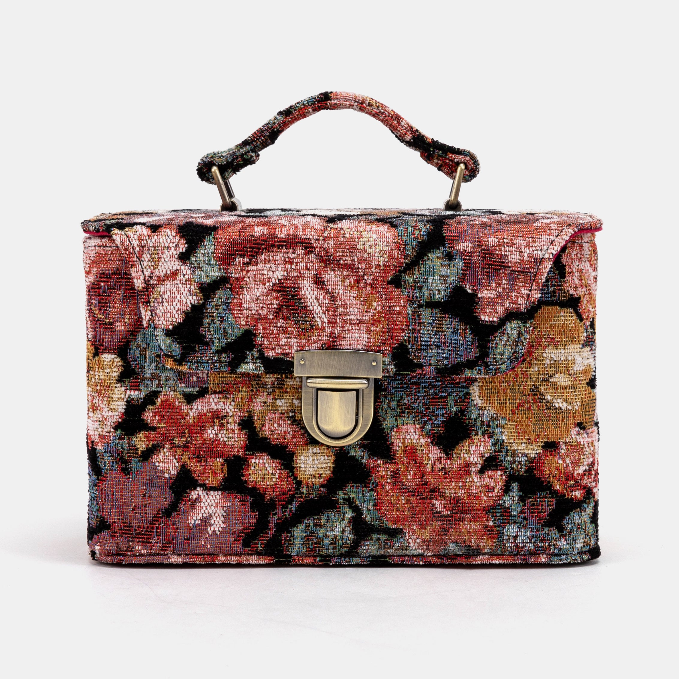 Floral Rose Clara Medium Train Case Purse of America front