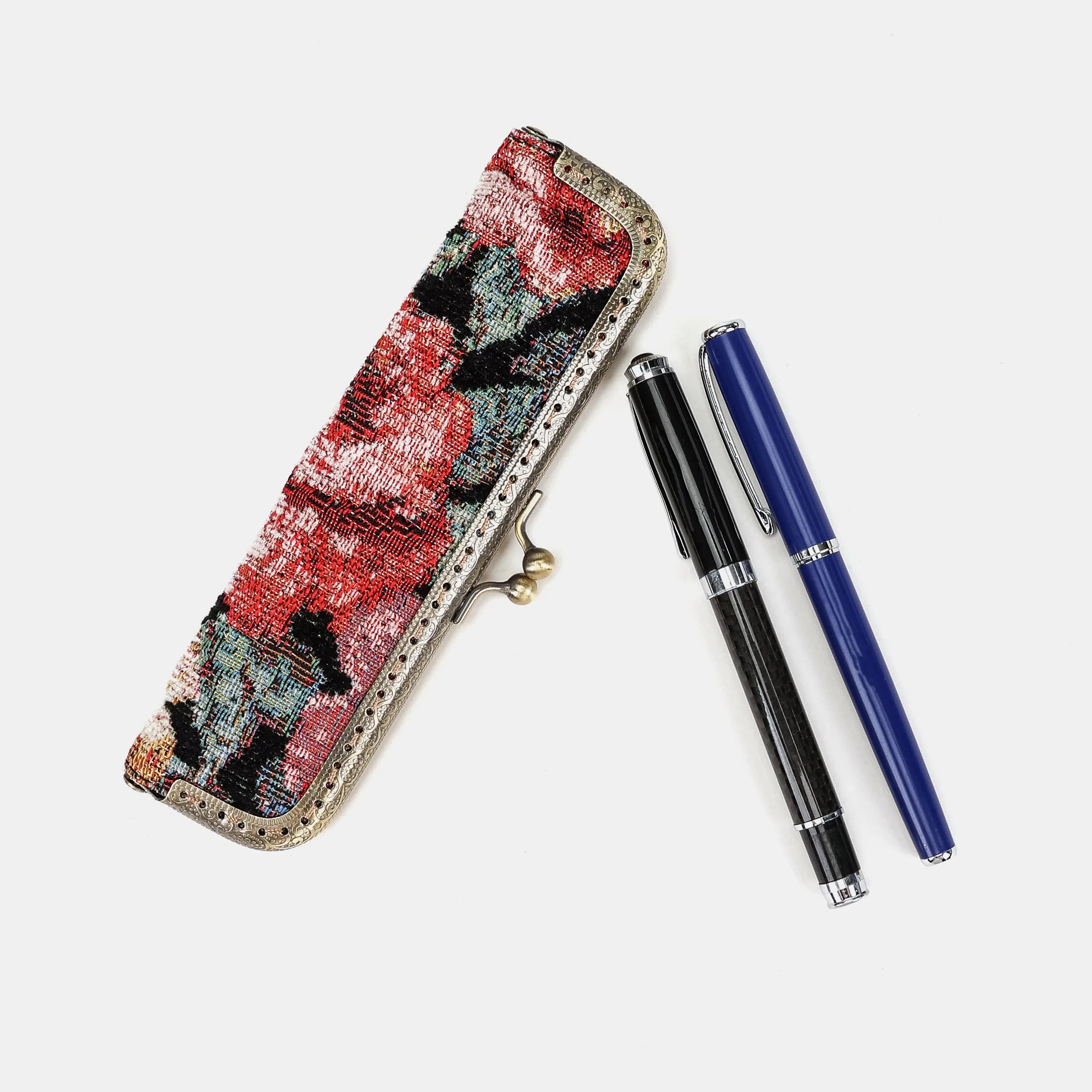 Floral Rose Duo Pen Case Carpetbag of America  side