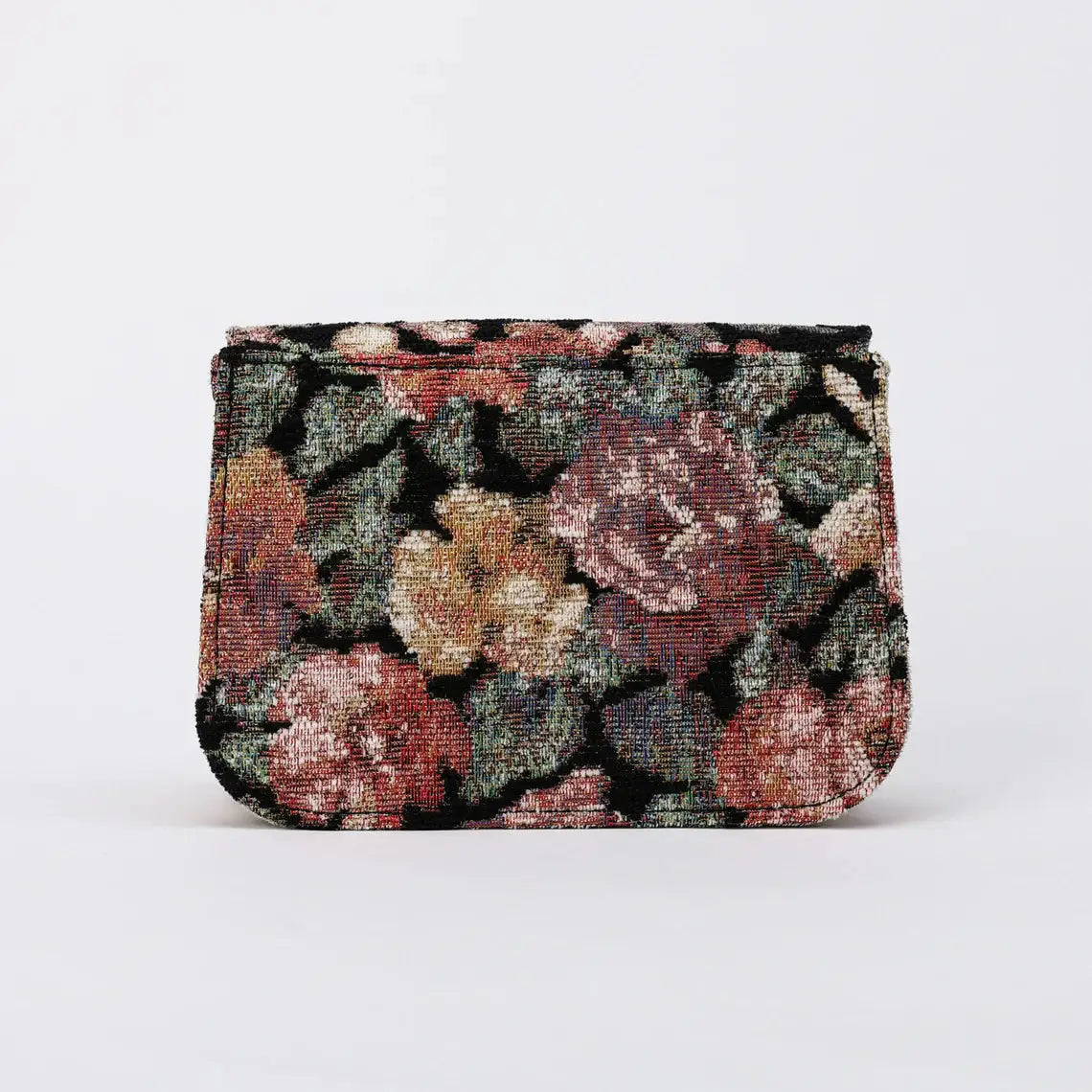 Floral Rose Flap Crossbody Bag carpet bag of America back