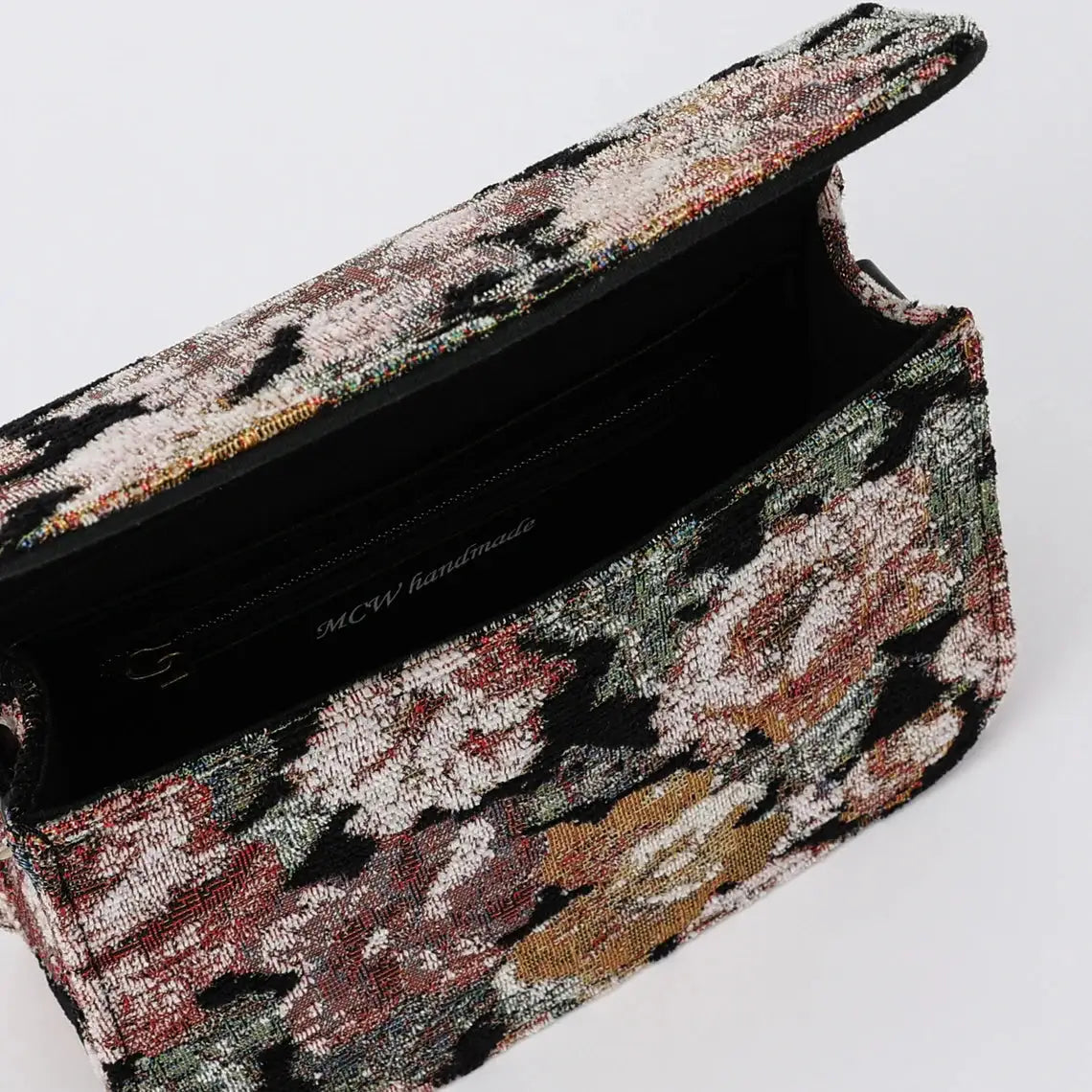 Floral Rose Flap Crossbody Bag carpet bag of America opening