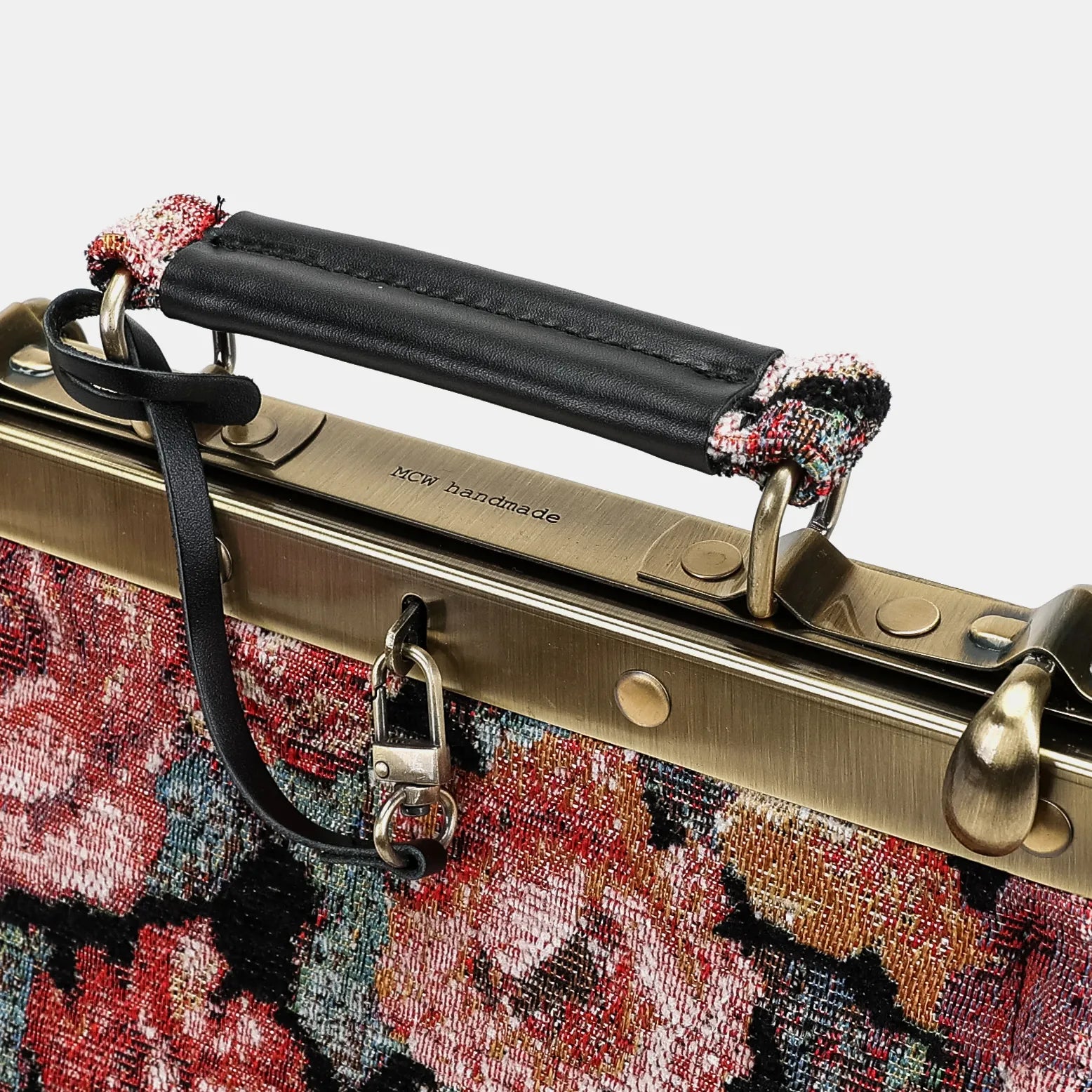 Floral Rose Helena Carpet Gladstone Backpack of America handle