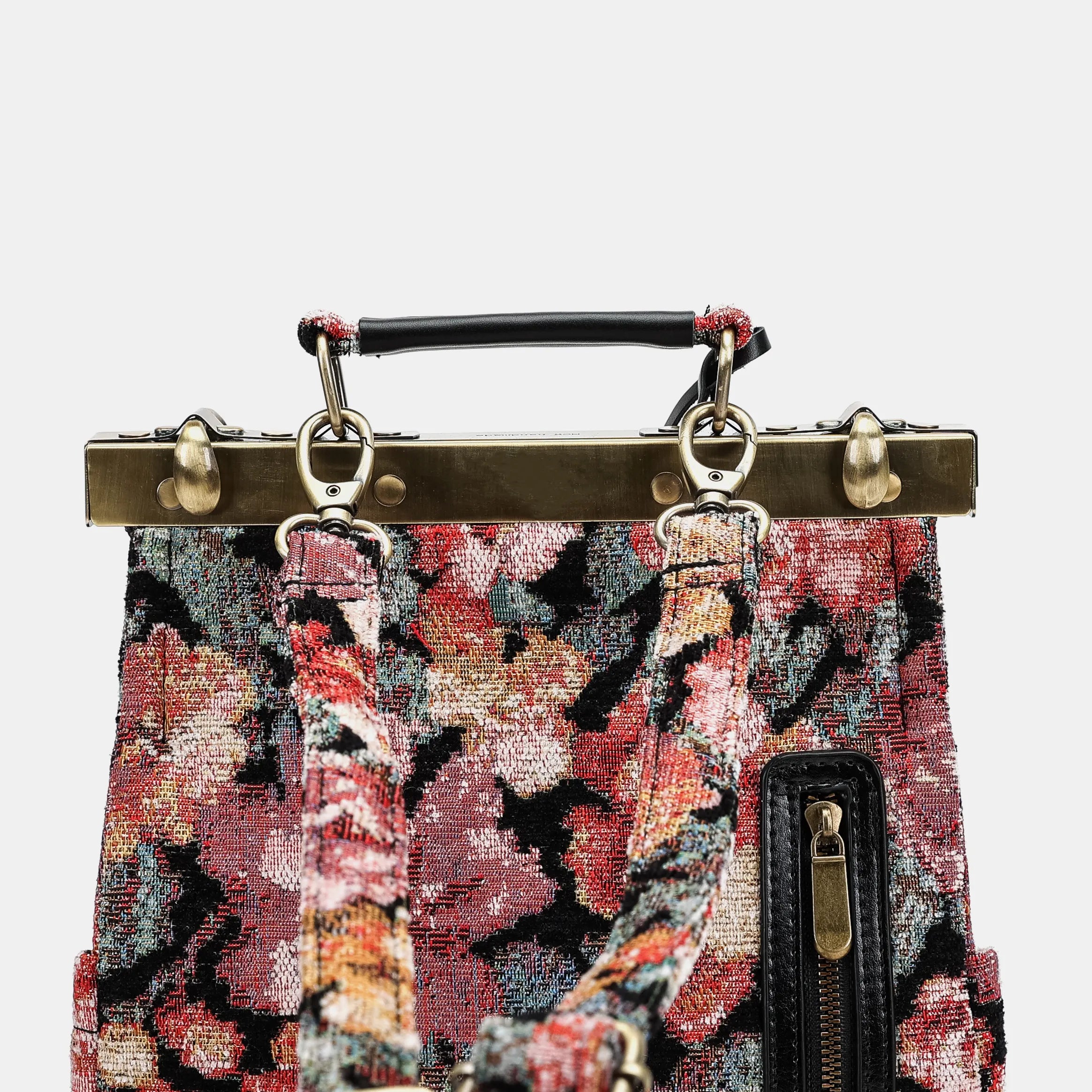 Floral Rose Helena Carpet Gladstone Backpack of America back details