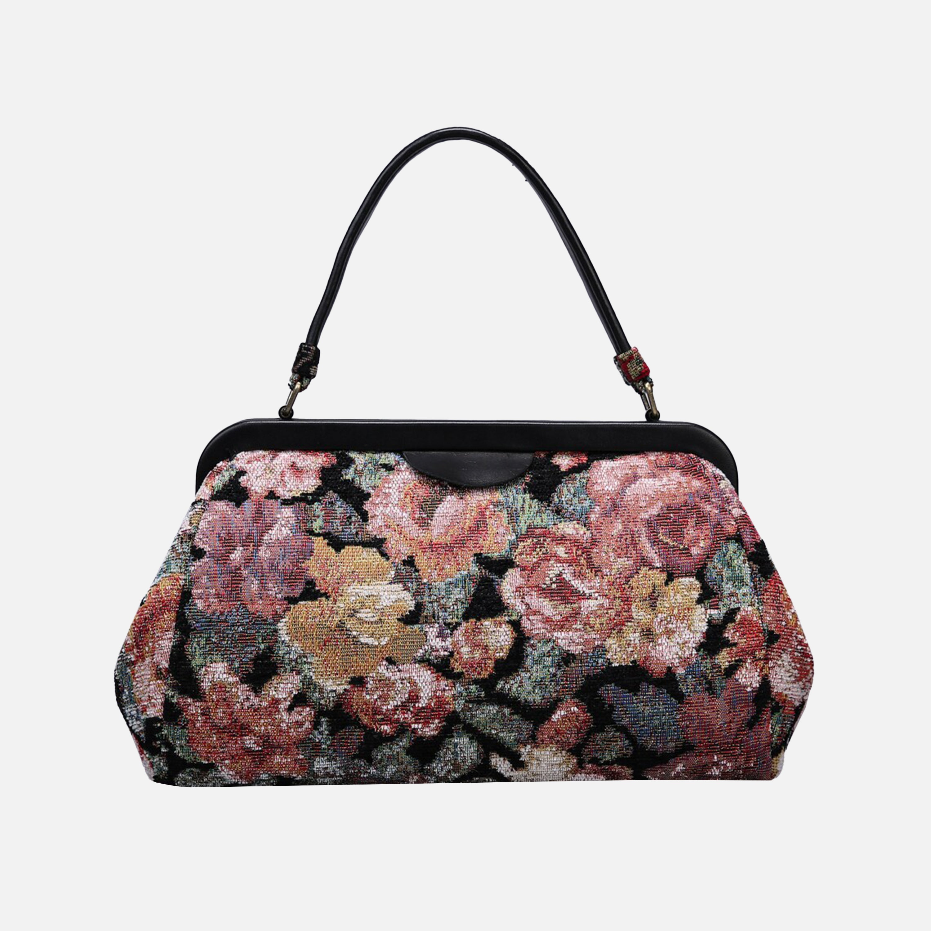 Floral Rose Top Handle Purse carpet bag of America main
