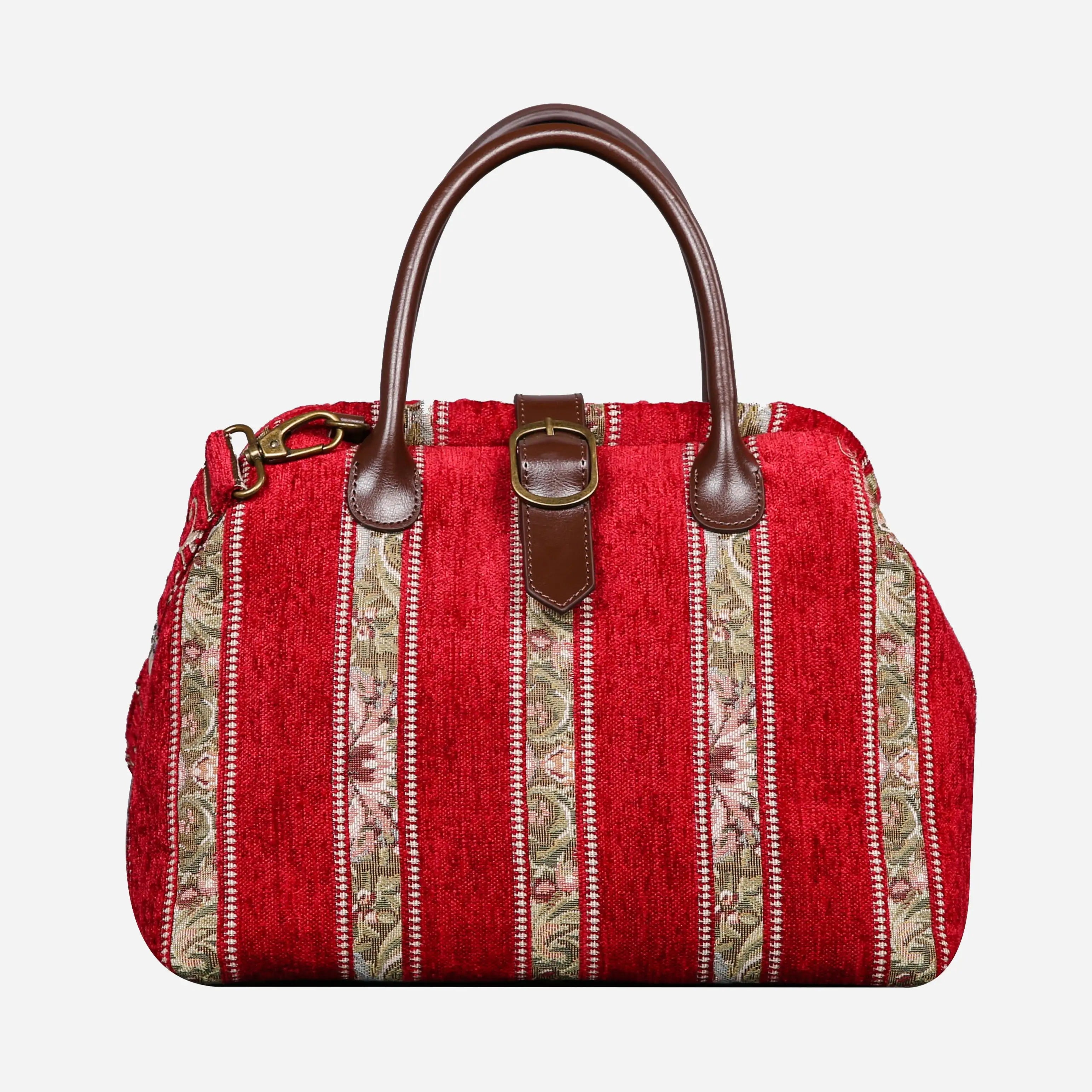 Floral Strips Red Carpet Handbag Purse carpet bag MCW Handmade of America main