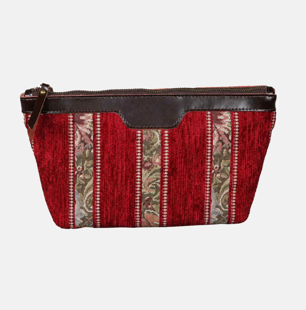 Floral Strips Red Carpet Makeup Bag carpet bag MCW Handmade of America main
