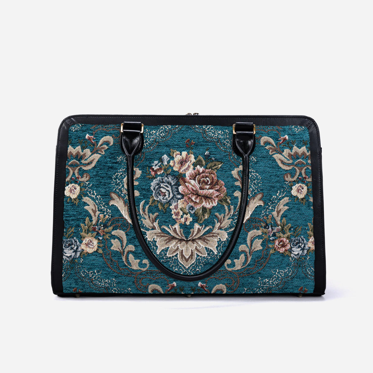 Floral Teal Business Tote of America  back