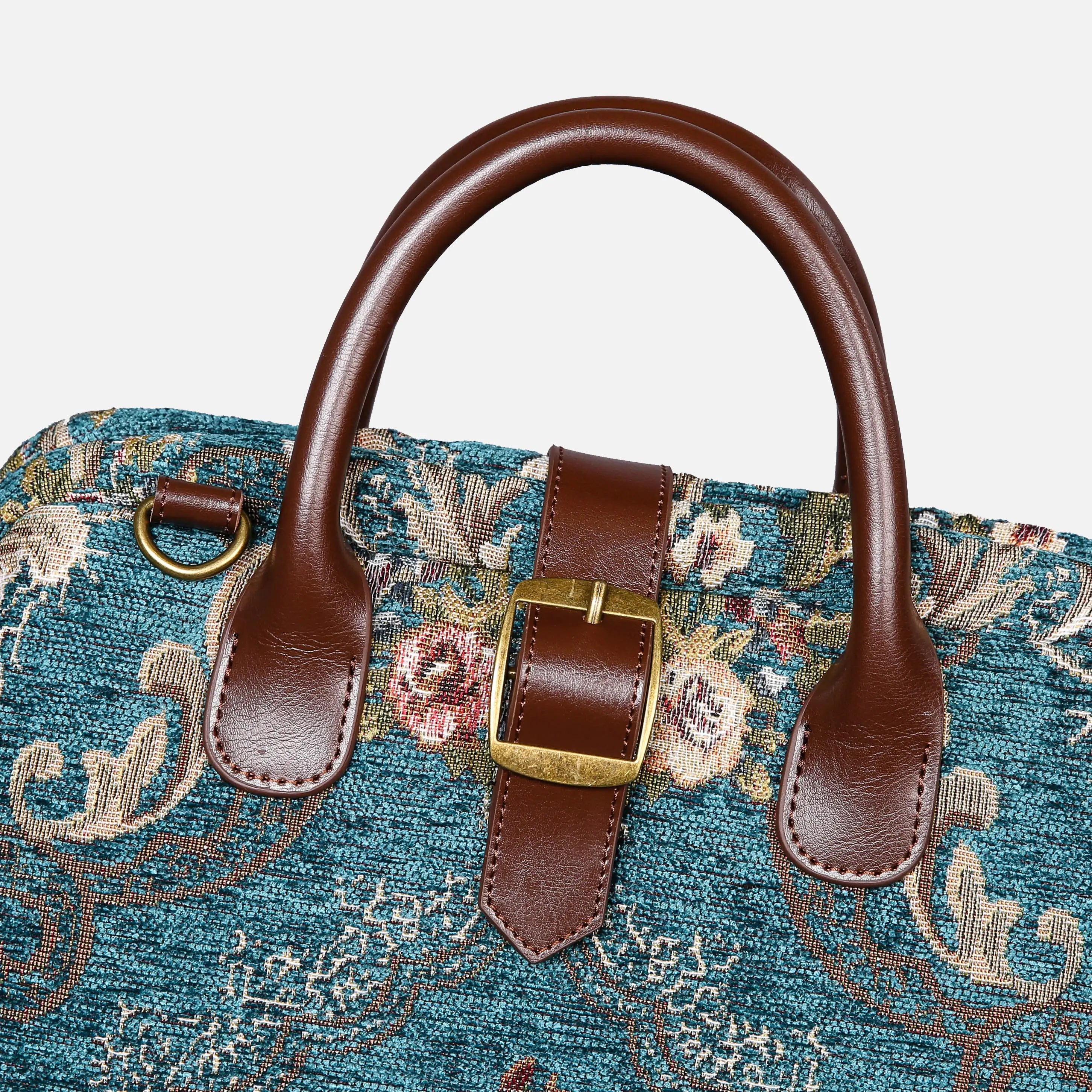 Floral Teal Carpet Laptop Backpack Carpetbag of America buckle