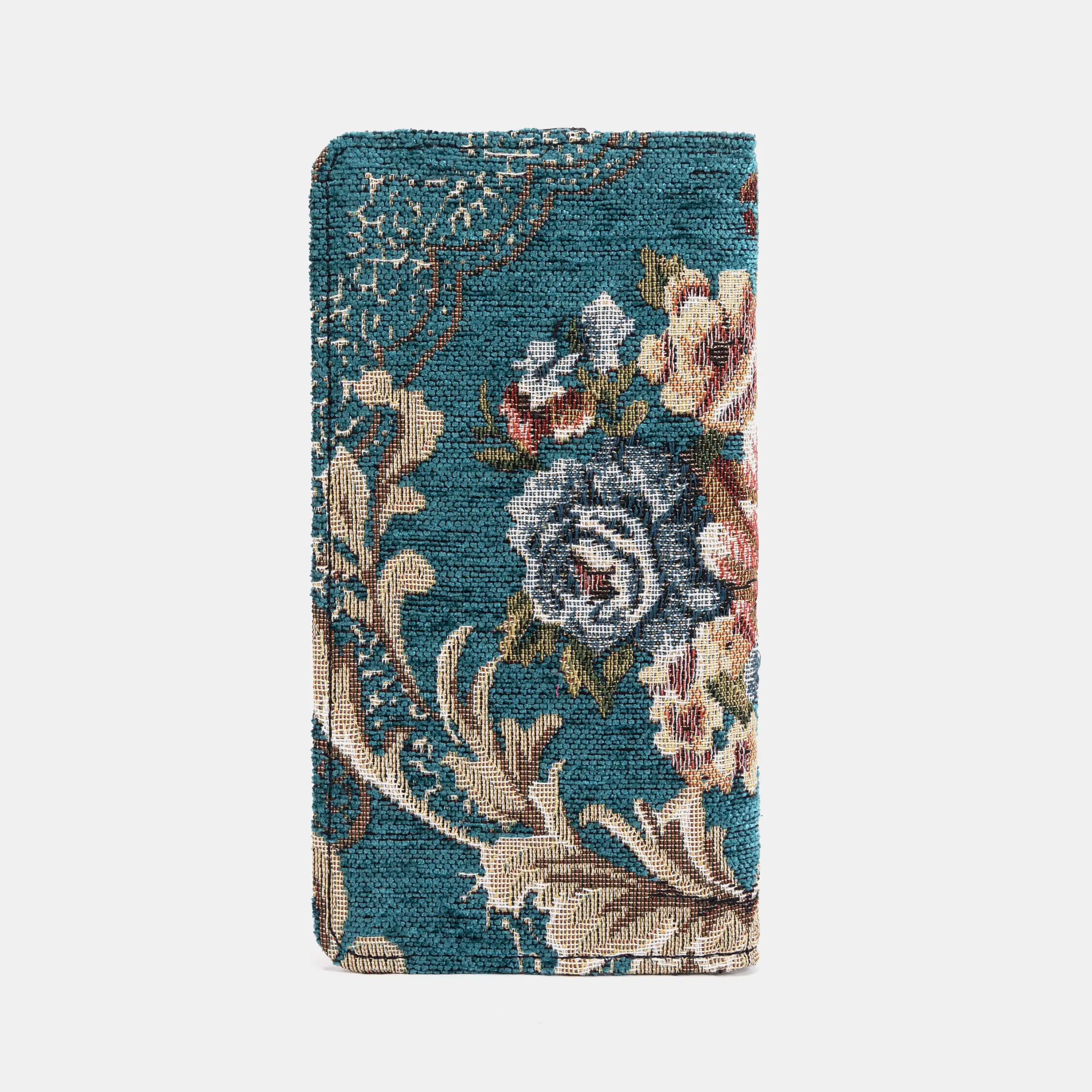 Floral Teal Checkbook Cover of America  back